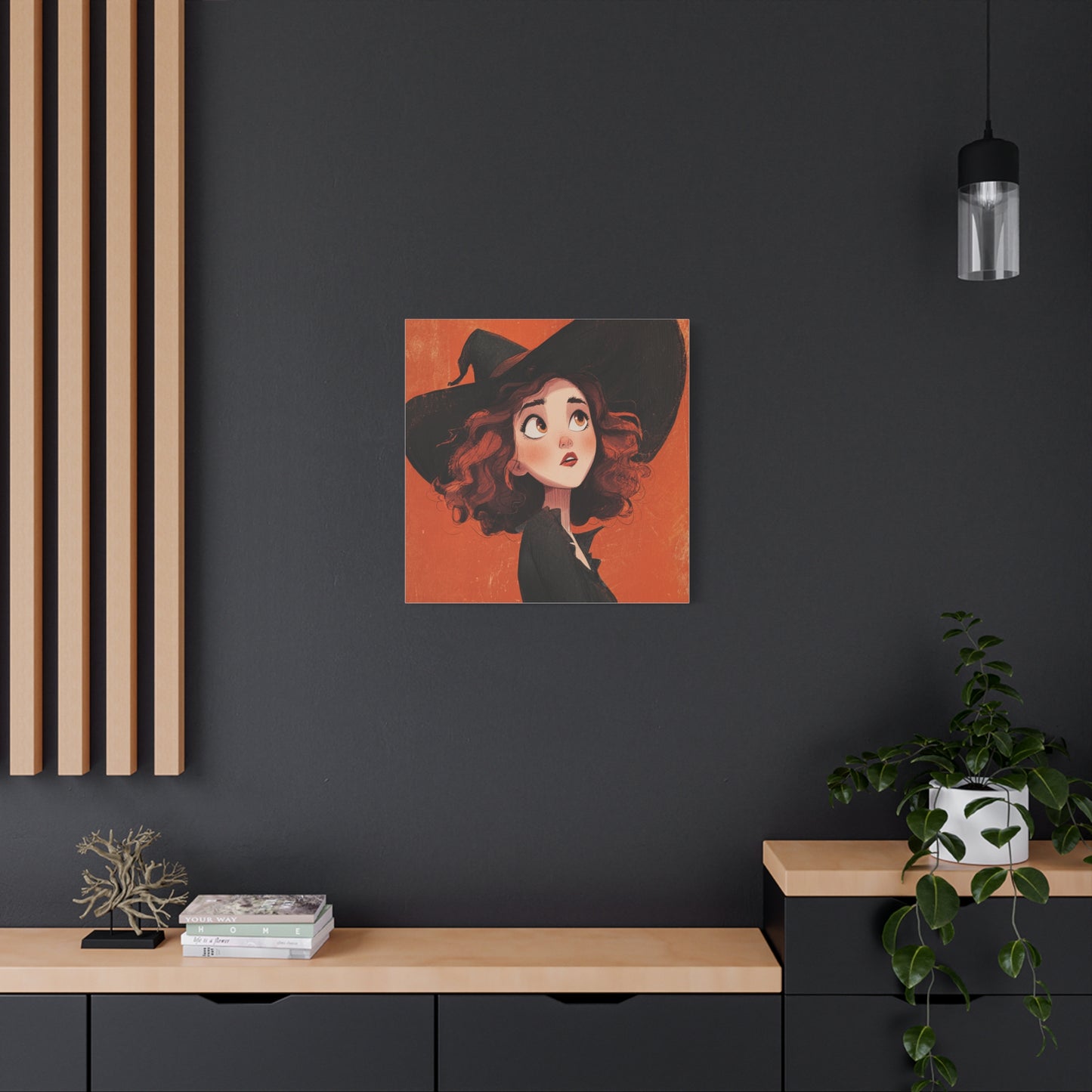 Whimsical Witch Canvas Print, Halloween Decor, Art for Home, Gift for Witches, Fall Wall Art, Magic Lover's Gift