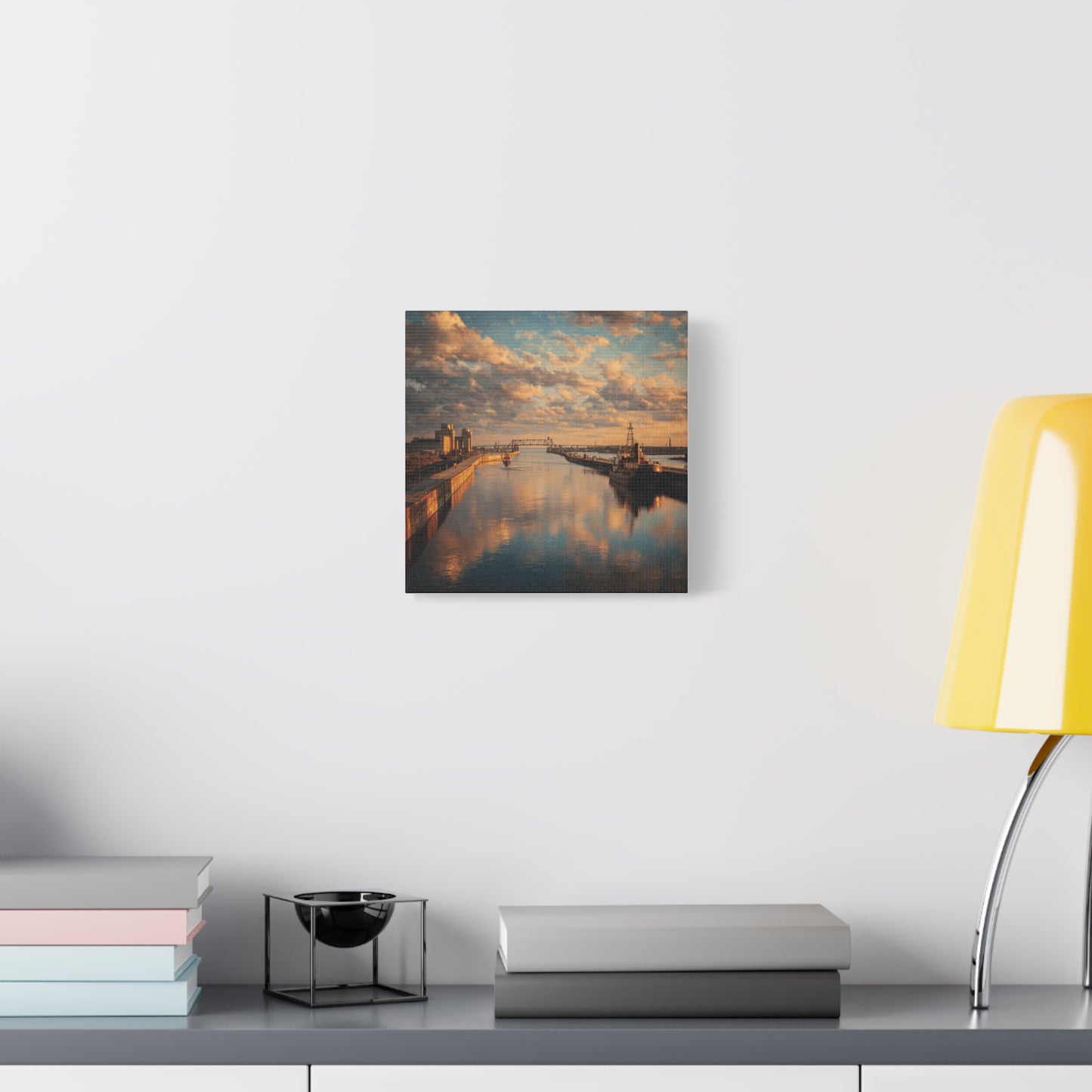 Stretched Canvas Wall Art, Serene River Reflection, Home Decor, Modern Aesthetic, Nature Photography, Gift Idea, Inspirational Decor