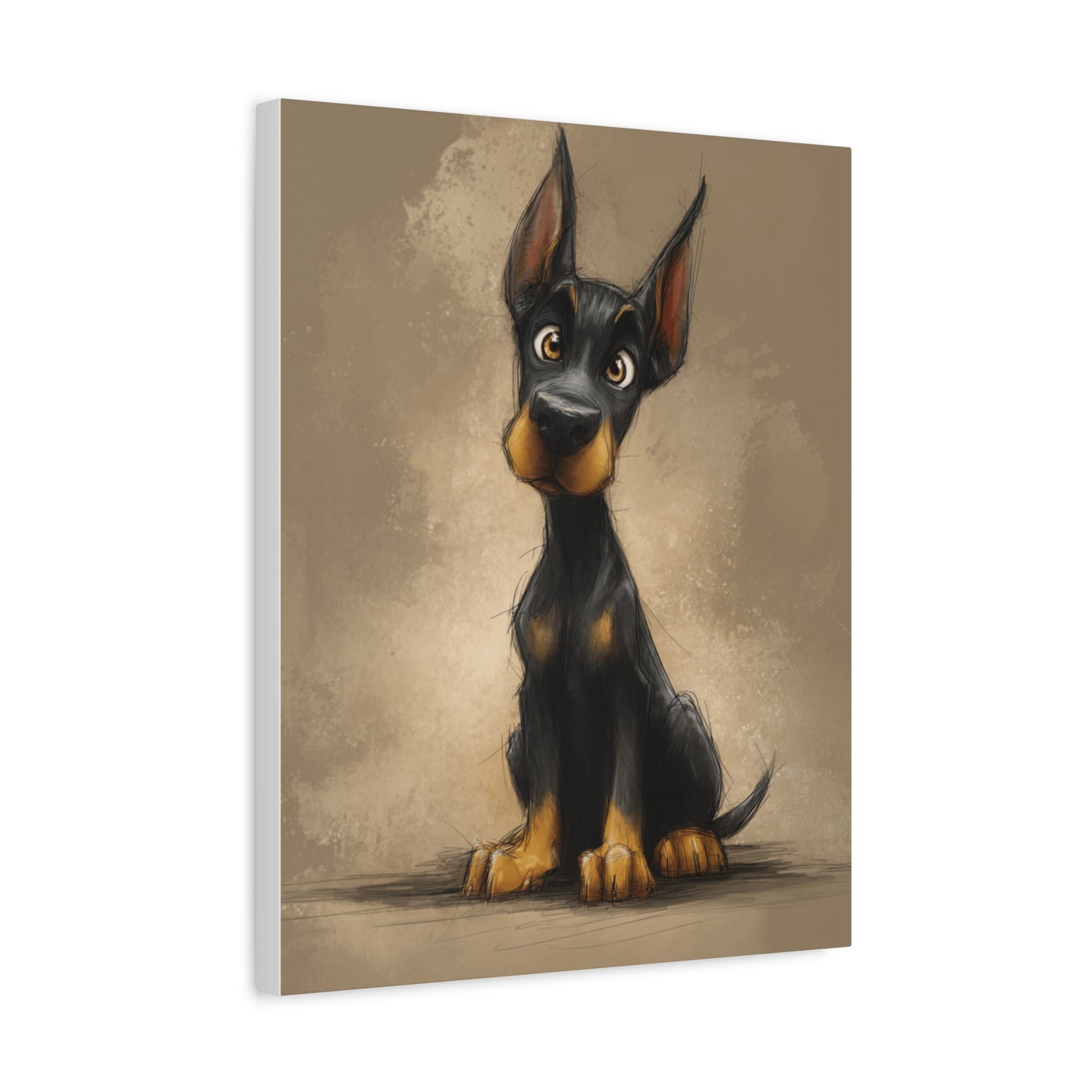 Cute Dog Art Canvas Print, Stretched Dog Wall Decor, Pet Lover Gift, Home Decor for Dog Owners, Animal Portrait, Dog Mom Gift