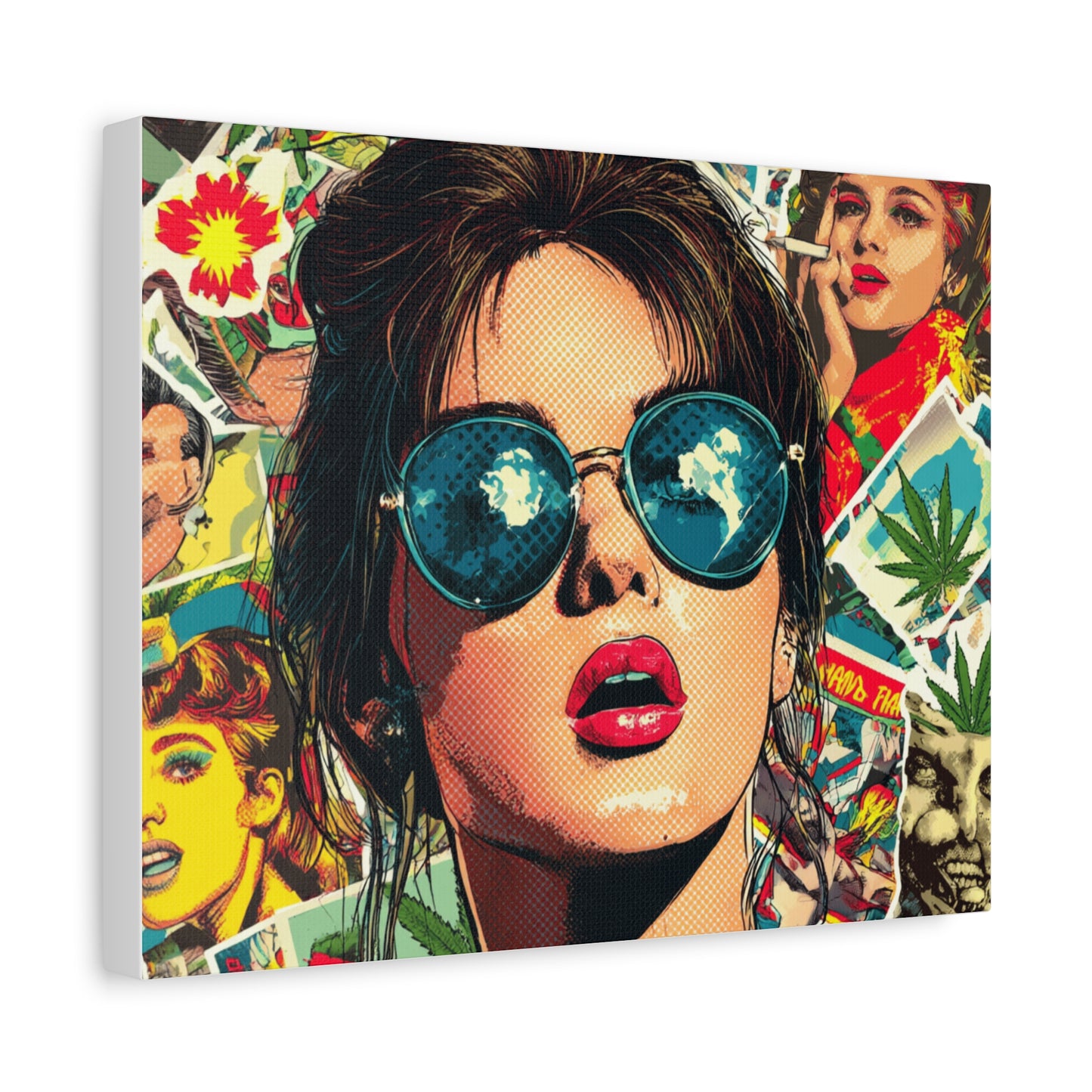 Canvas Art Print: Pop Art Woman 420 Colorful Vivid