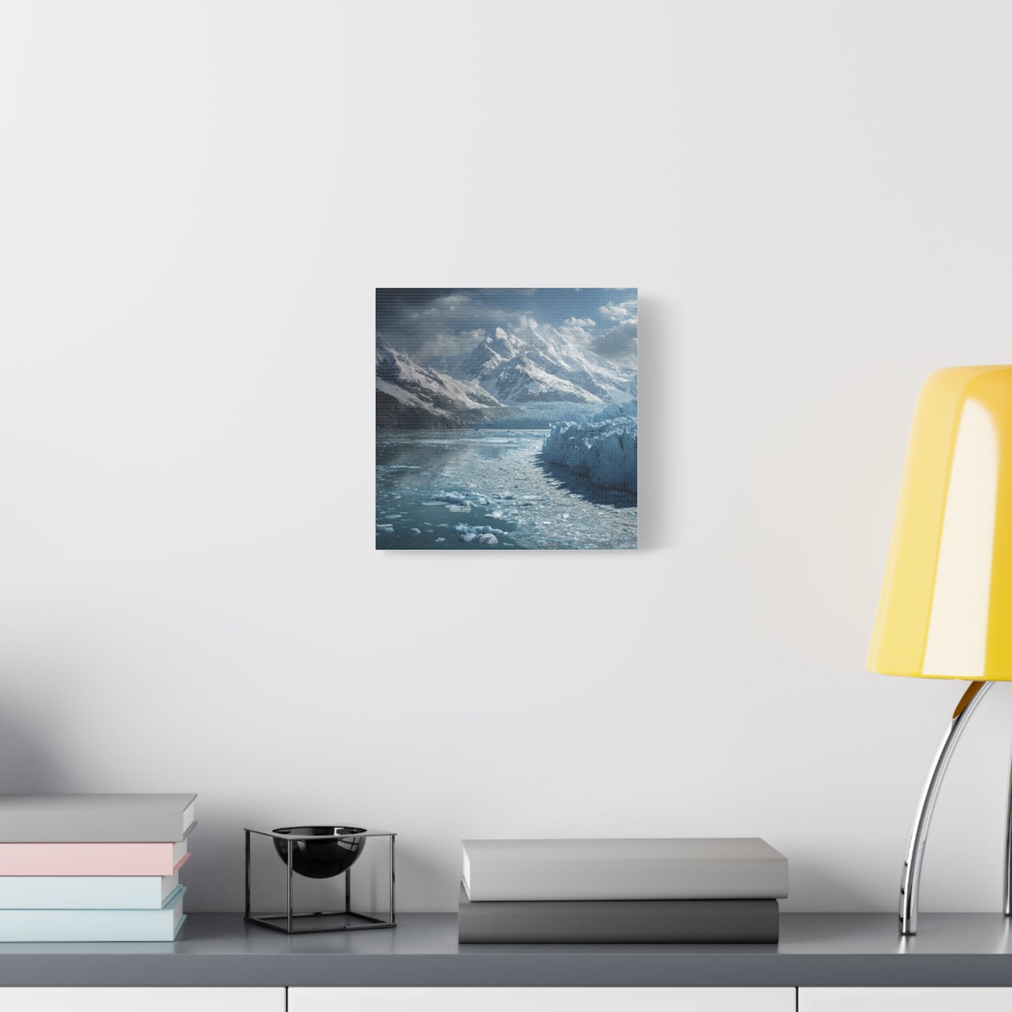 Stretched Canvas Art Print - Serene Glacier Landscape, Wall Decor, Nature Artwork, Gift for Nature Lovers, Home Décor, Winter Scene
