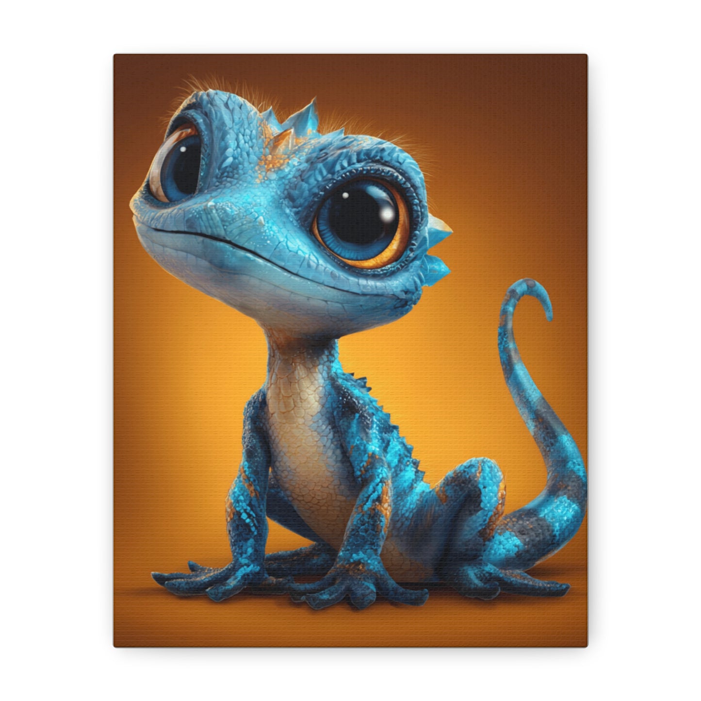 Whimsical Lizard Canvas Art, Cute Animal Decor, Vibrant Wall Art, Children's Room Decoration, Playful Creature Artwork