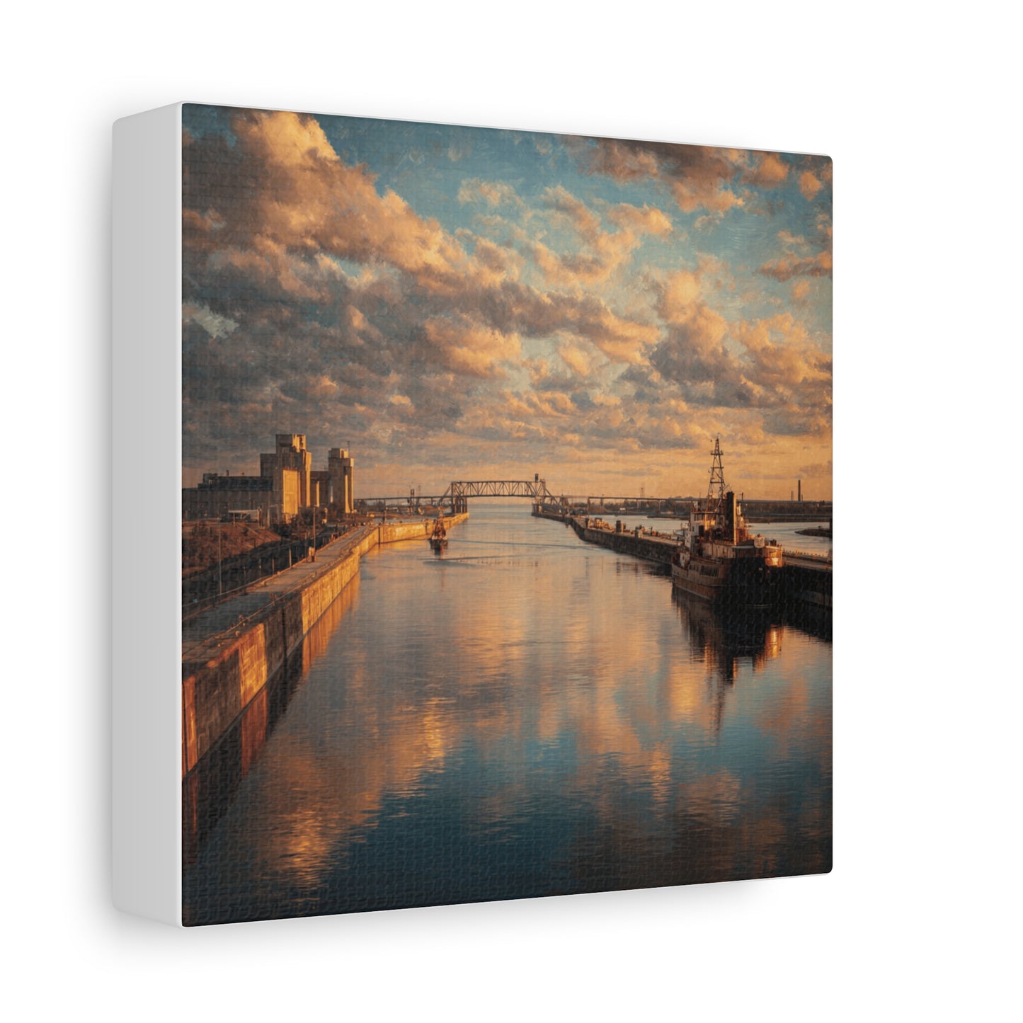 Stretched Canvas Wall Art, Serene River Reflection, Home Decor, Modern Aesthetic, Nature Photography, Gift Idea, Inspirational Decor