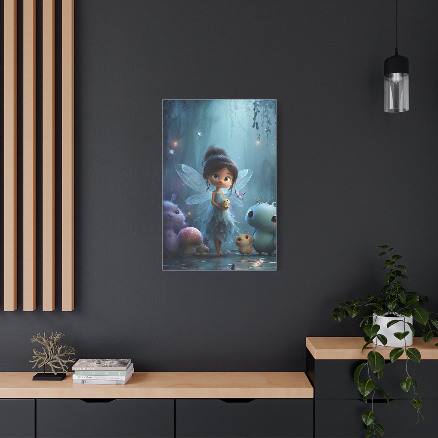 Whimsical Fairy Canvas Art Print, Enchanted Decor for Kids' Rooms, Fantasy Wall Art, Magical Gift for Birthdays, Nursery Decoration