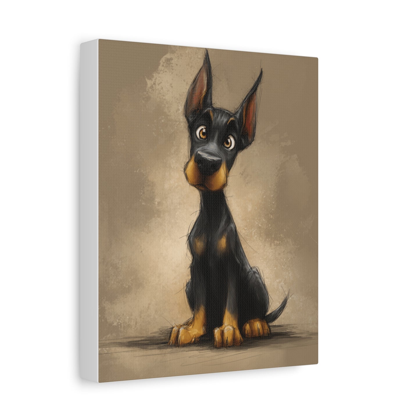 Cute Dog Art Canvas Print, Stretched Dog Wall Decor, Pet Lover Gift, Home Decor for Dog Owners, Animal Portrait, Dog Mom Gift