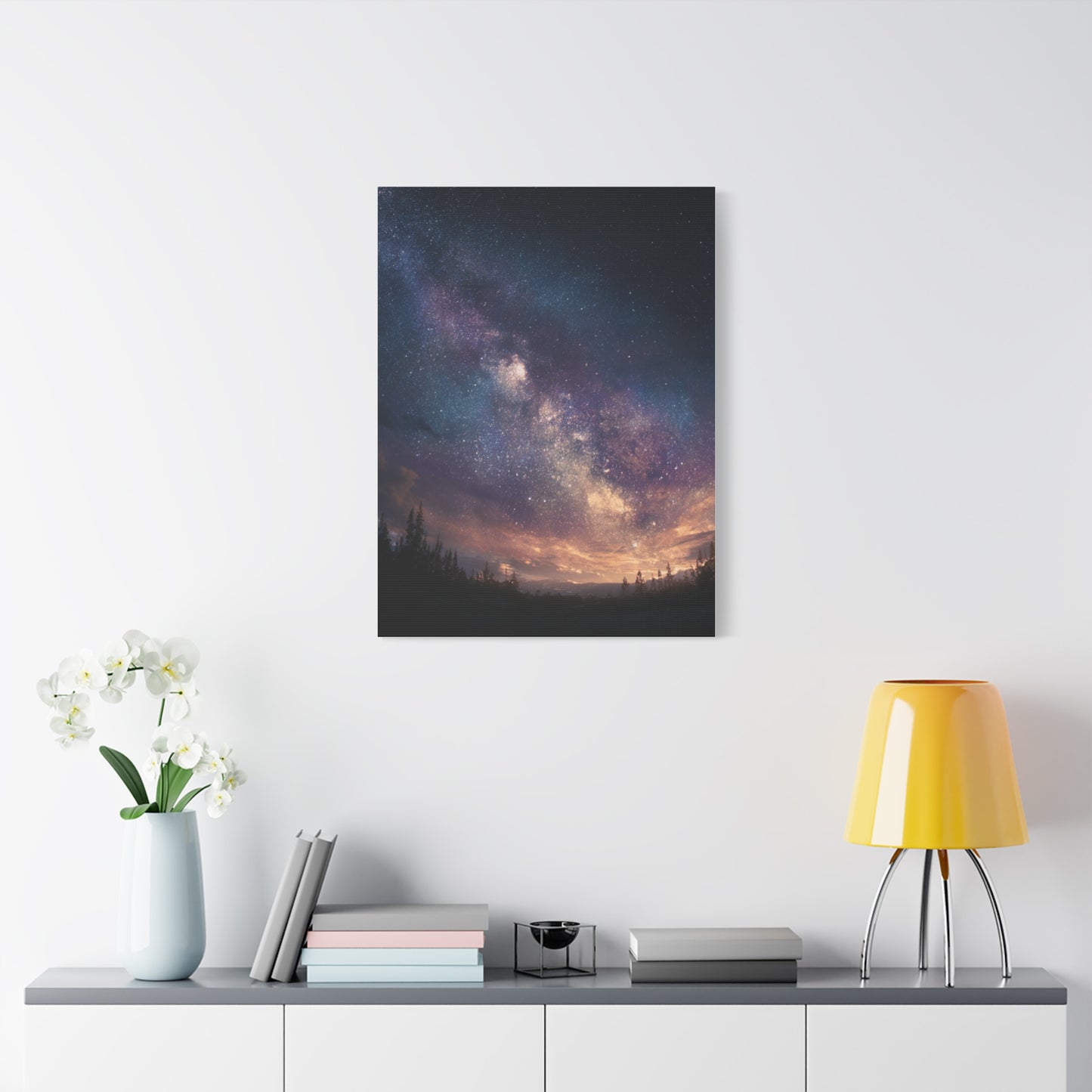 Galactic Night Matte Canvas Print, Cosmic Wall Art for Home Decor, Celestial Decor, Starry Night Art, Space Lover Gift, Bedroom Wall Art