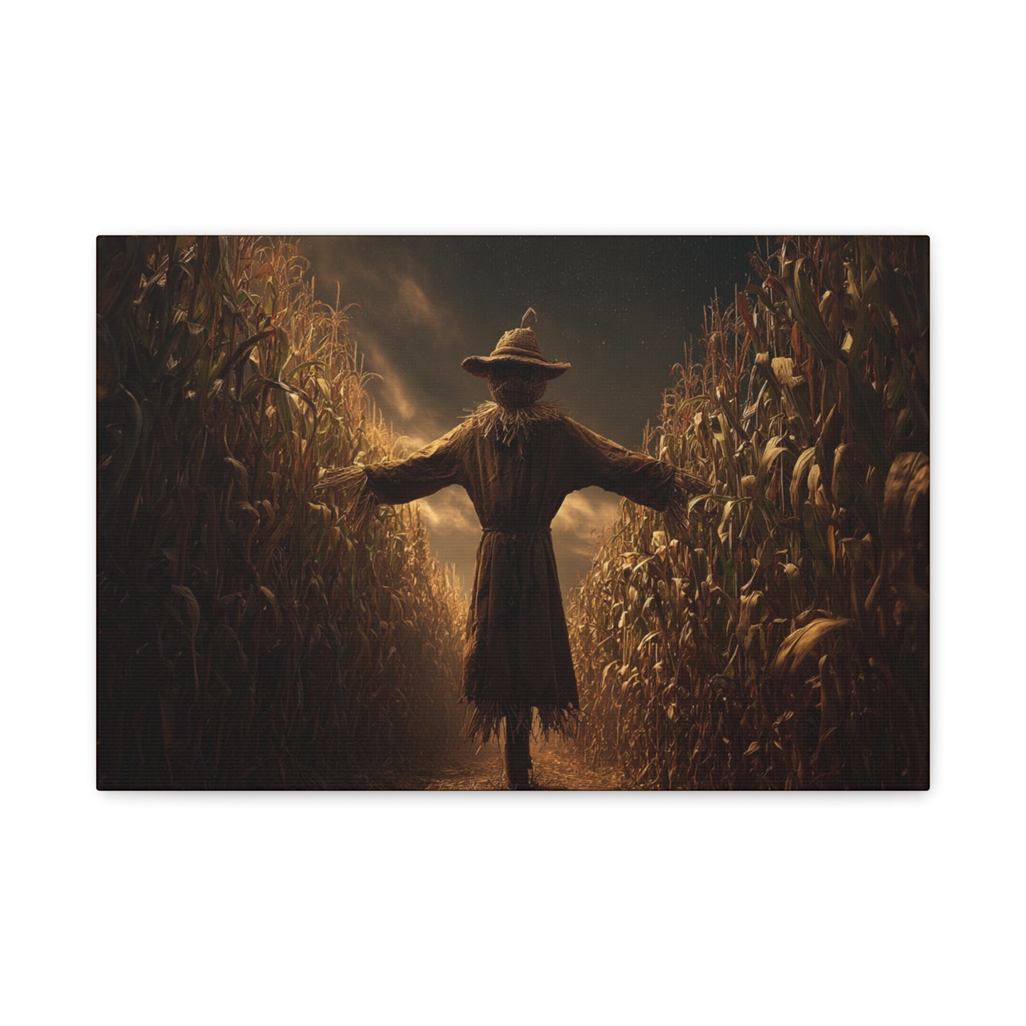 Canvas Print -  Scarecrow in Field - Wall Art Decor - Halloween