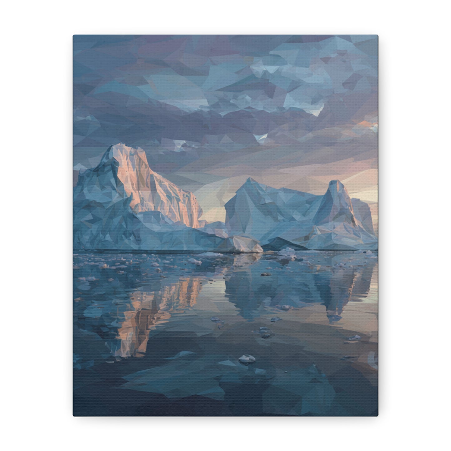 Stretched Canvas Art Print, Geometric Landscape Wall Decor, Minimalist Home Accent, Nature-Inspired Artwork, Unique Gift Idea