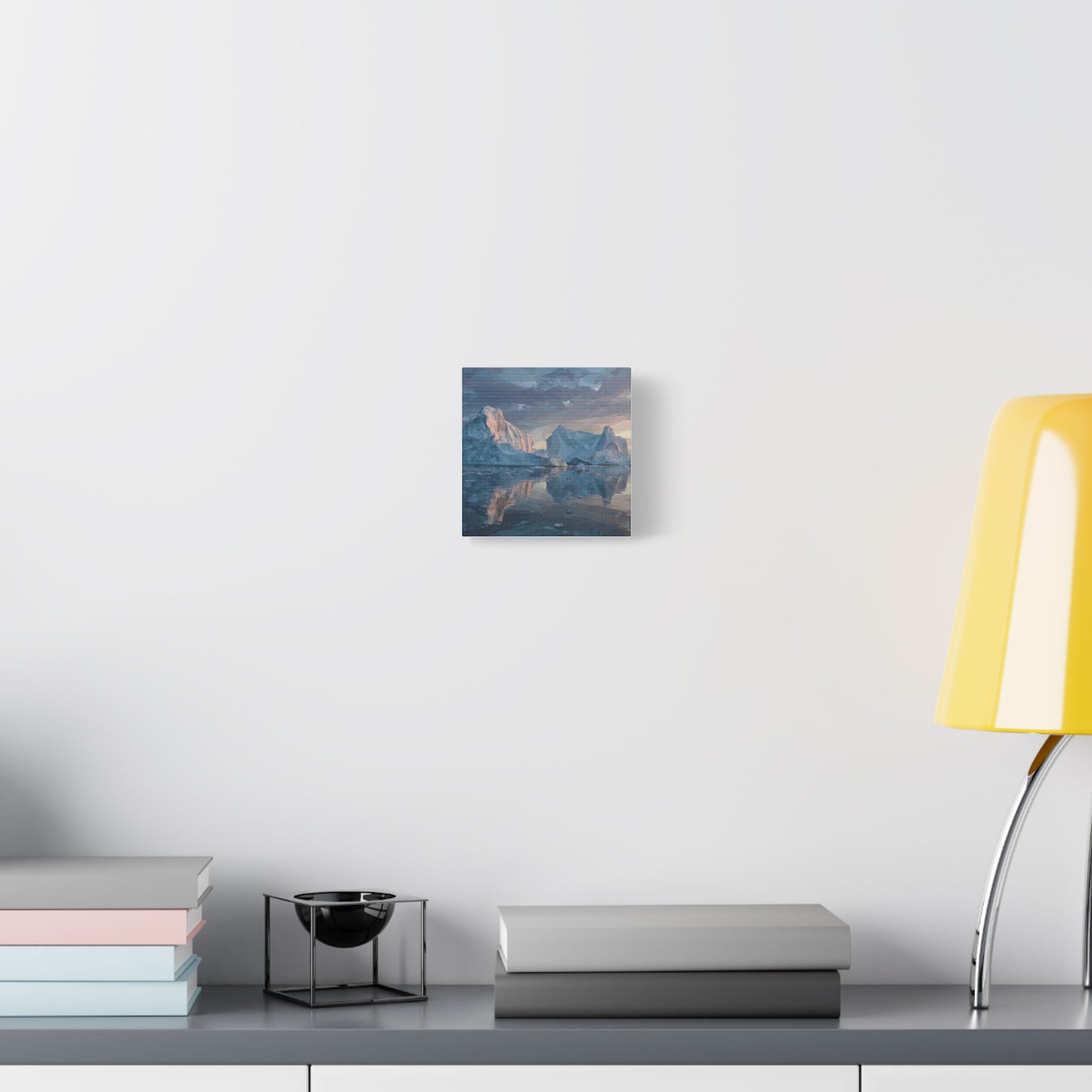 Stretched Canvas Art Print, Geometric Landscape Wall Decor, Minimalist Home Accent, Nature-Inspired Artwork, Unique Gift Idea
