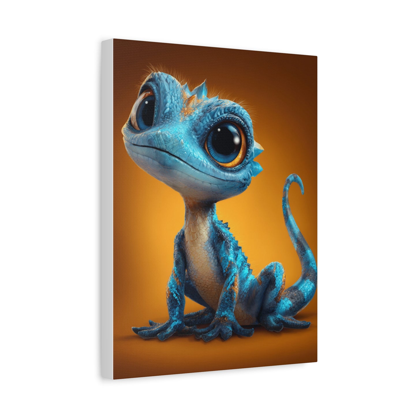 Whimsical Lizard Canvas Art, Cute Animal Decor, Vibrant Wall Art, Children's Room Decoration, Playful Creature Artwork