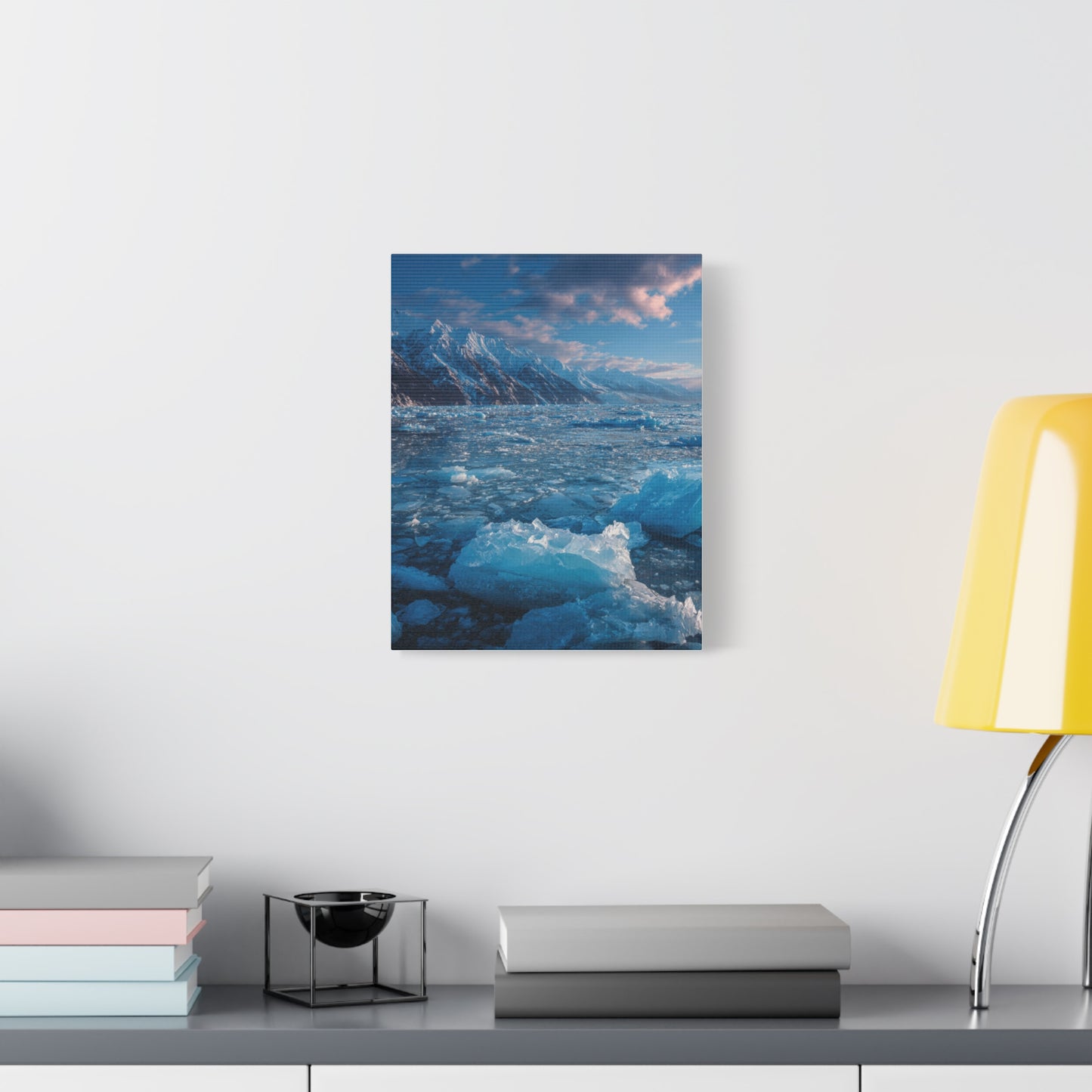 Serene Blue Glacier Canvas Wall Art, Landscape Decor, Home Serenity, Nature Prints for Living Room, Office, Gift Ideas