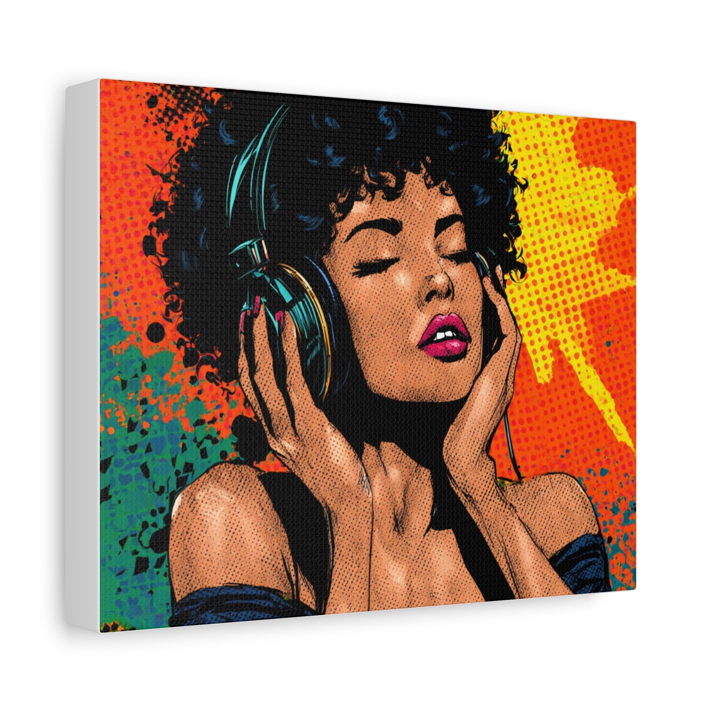 Vibrant Canvas Wall Art, Pop Art Painting, Music Lover