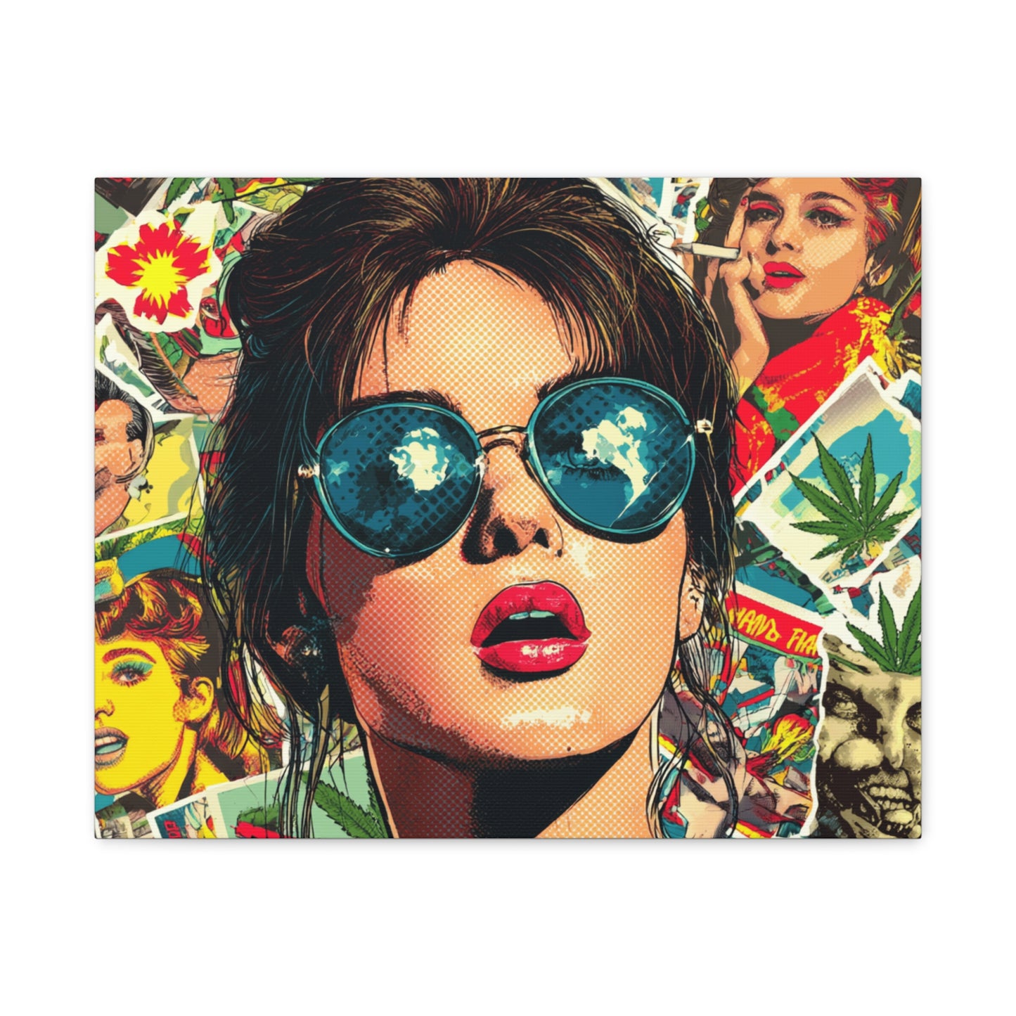 Canvas Art Print: Pop Art Woman 420 Colorful Vivid