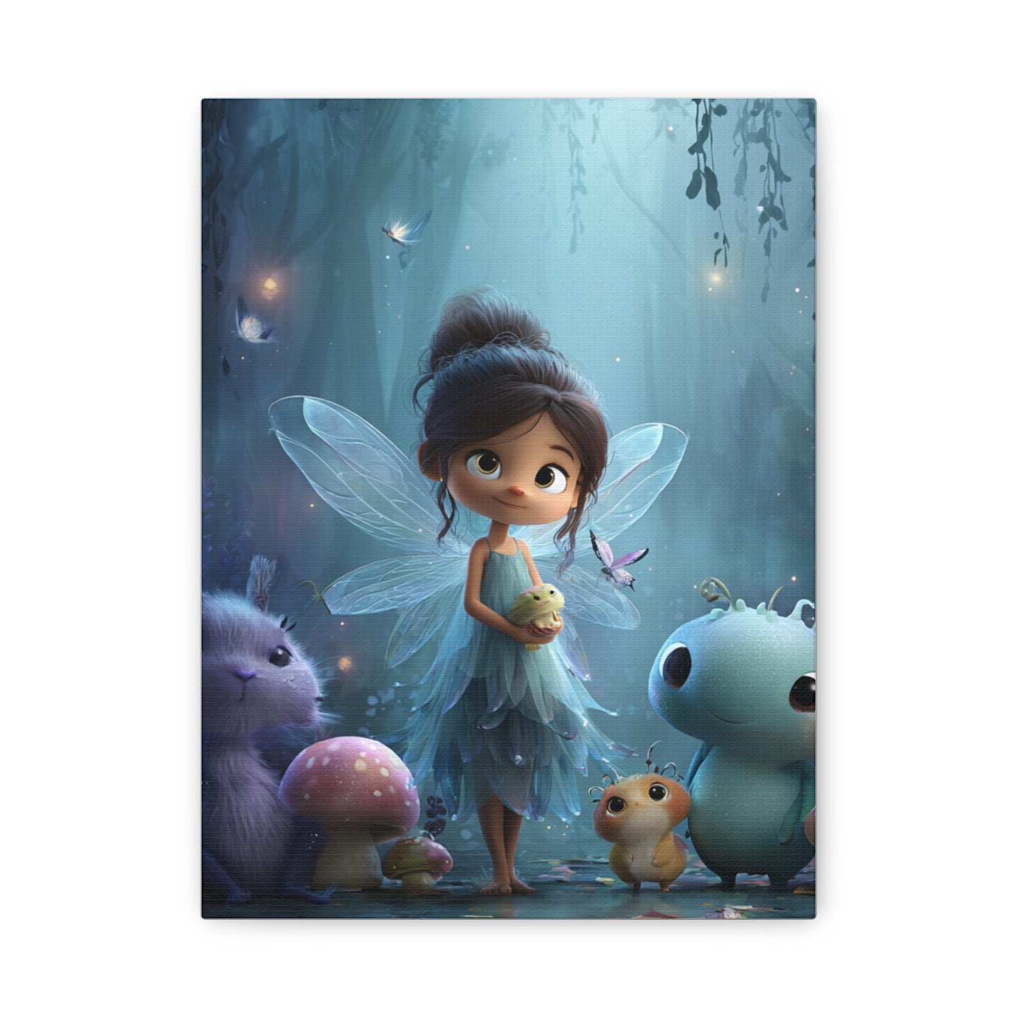 Whimsical Fairy Canvas Art Print, Enchanted Decor for Kids' Rooms, Fantasy Wall Art, Magical Gift for Birthdays, Nursery Decoration