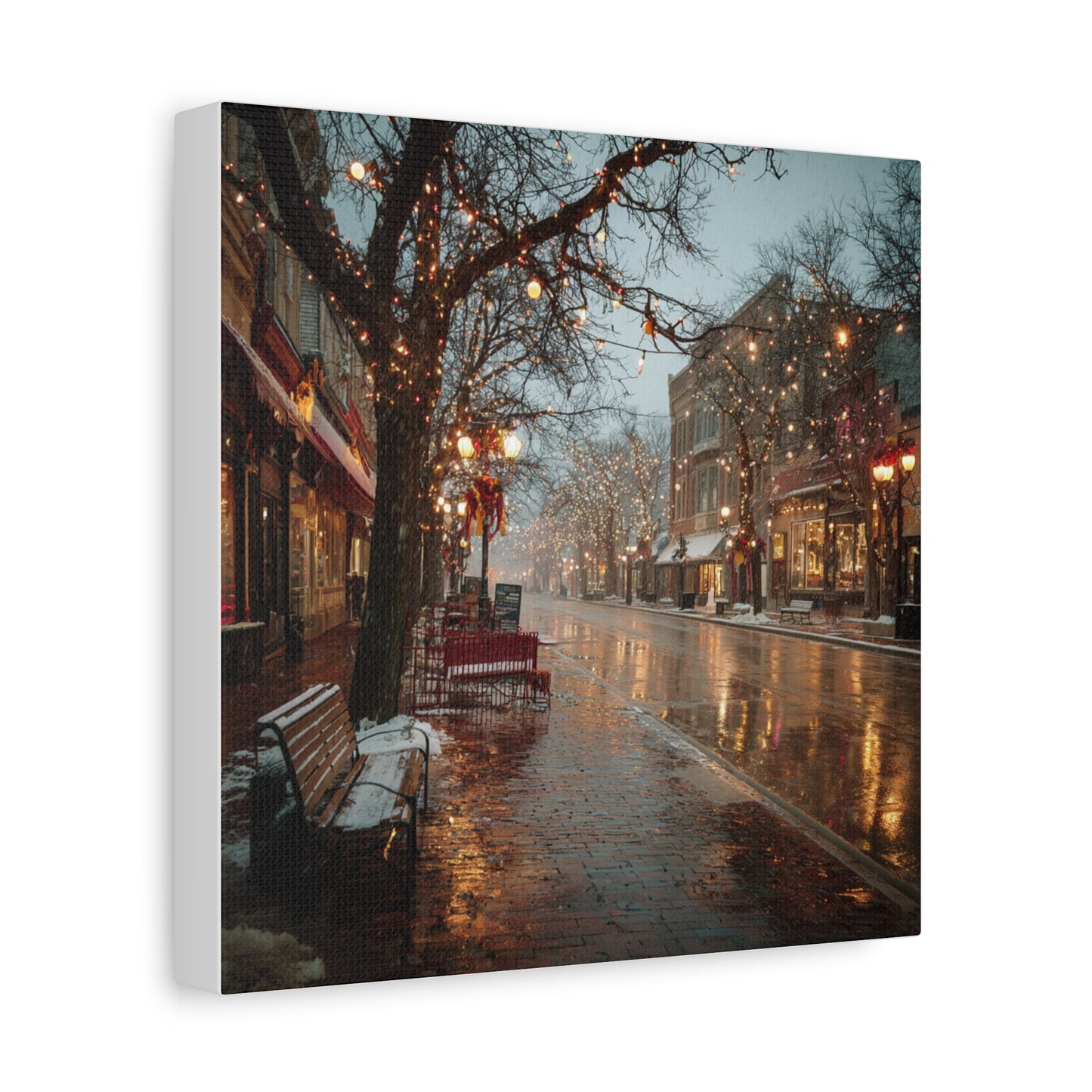 Cozy Winter Canvas Wall Art, Holiday Decor, Home Decoration, Gift for Her, Christmas Vibes, Seasonal Artwork