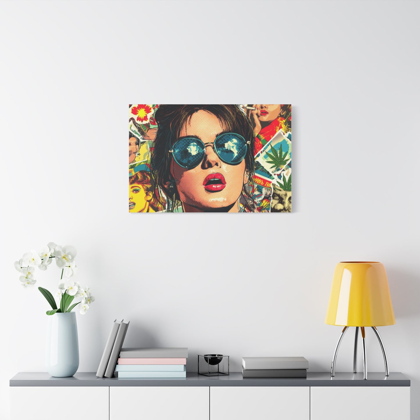 Canvas Art Print: Pop Art Woman 420 Colorful Vivid