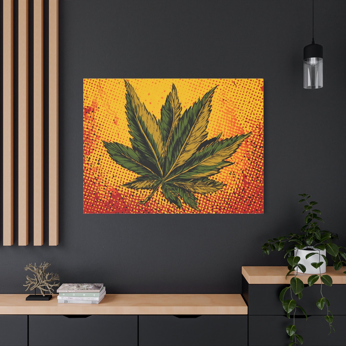 Canvas Print Pop Art Marijuana Leaf