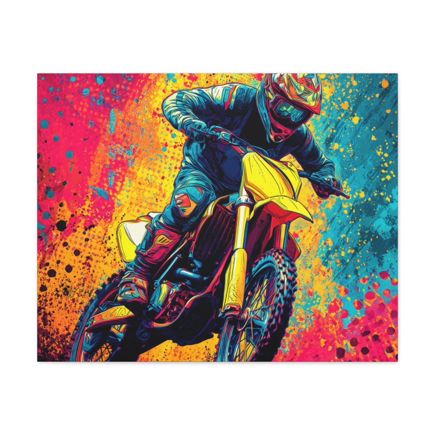 Vibrant Motocross Canvas Art, Perfect for Sports Enthusiasts, Wall Decor, Gift for Bikers, Home or Office Decoration