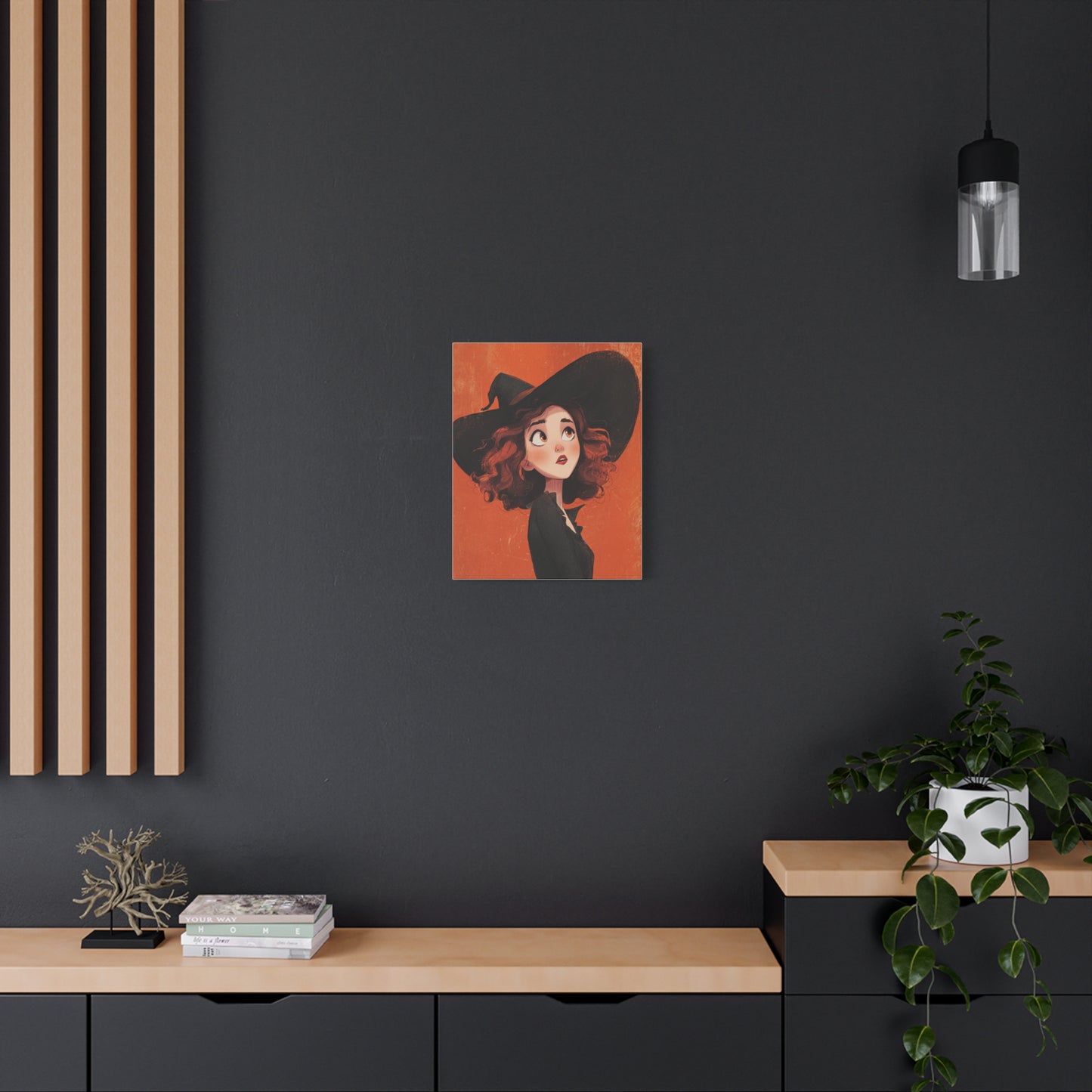 Whimsical Witch Canvas Print, Halloween Decor, Art for Home, Gift for Witches, Fall Wall Art, Magic Lover's Gift