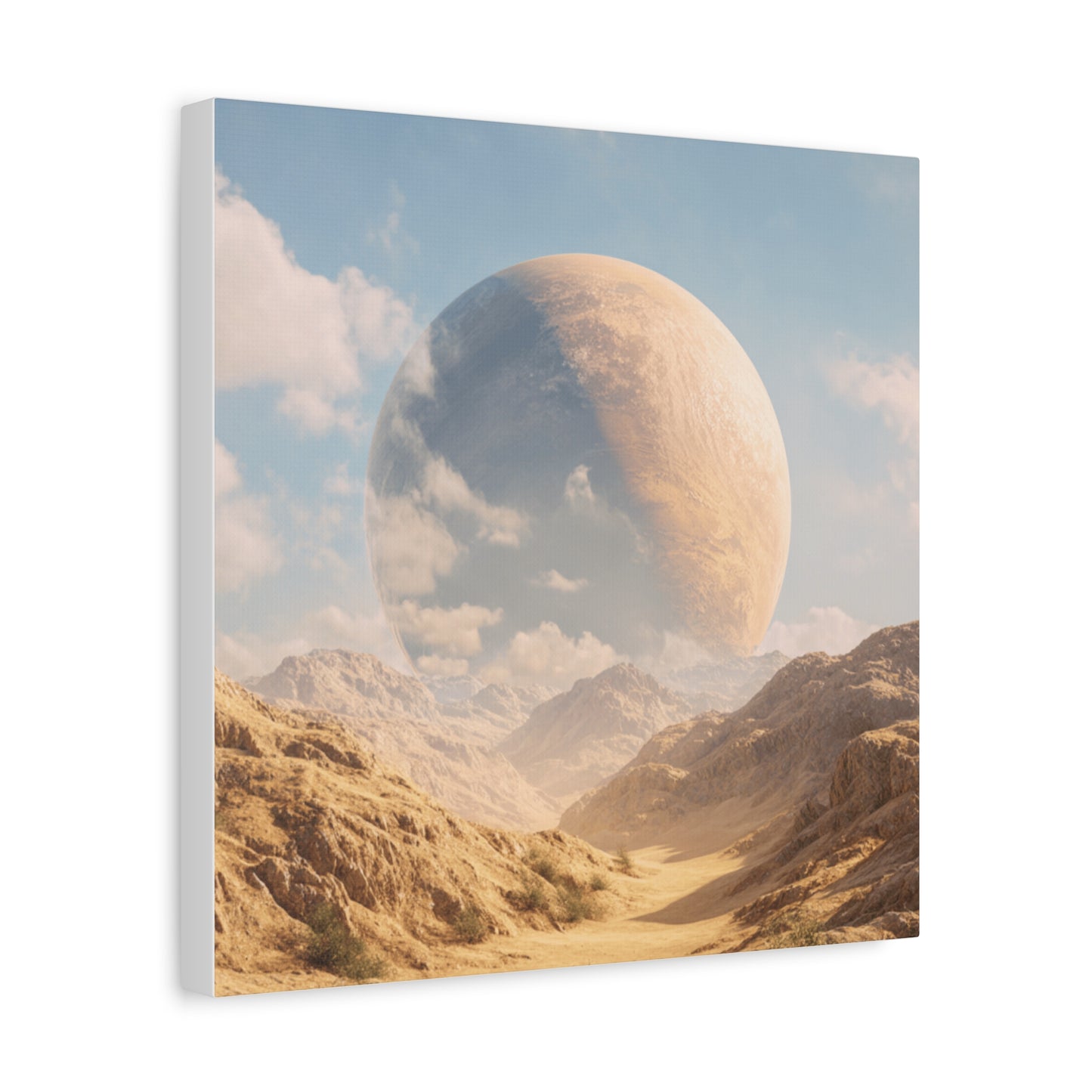 Stretched Canvas Wall Art - Dreamy Planet Landscape, Home Decor, Gallery Wall, Gift for Space Lovers, Nature Theme