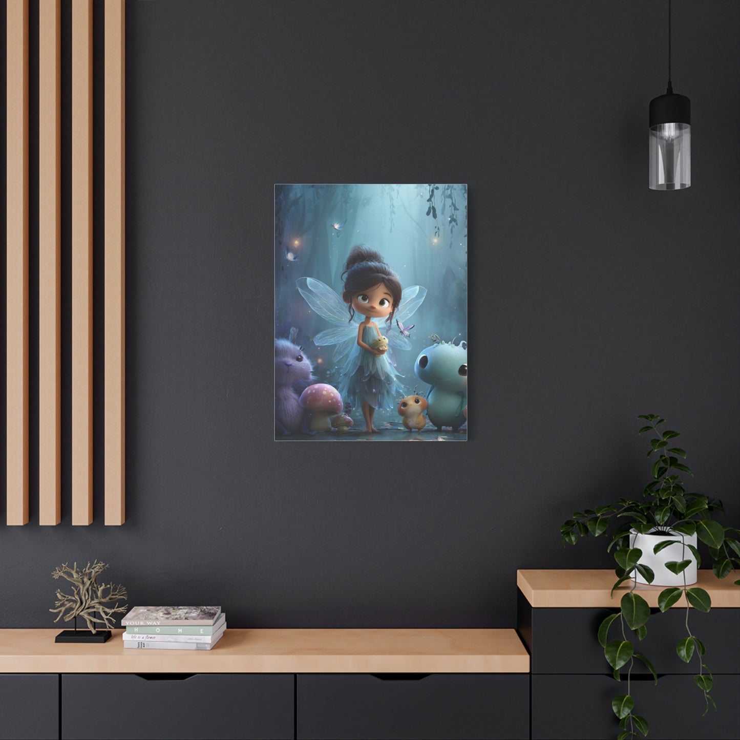 Whimsical Fairy Canvas Art Print, Enchanted Decor for Kids' Rooms, Fantasy Wall Art, Magical Gift for Birthdays, Nursery Decoration