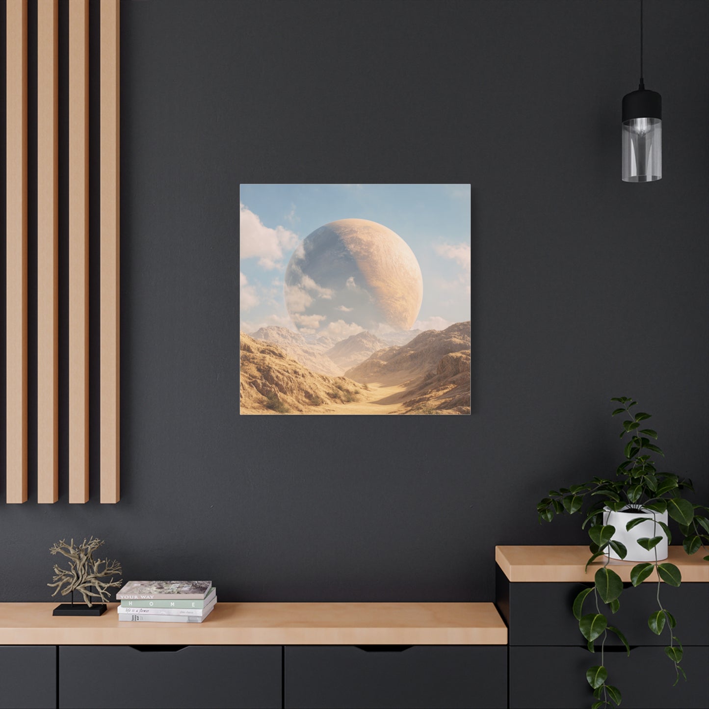 Stretched Canvas Wall Art - Dreamy Planet Landscape, Home Decor, Gallery Wall, Gift for Space Lovers, Nature Theme