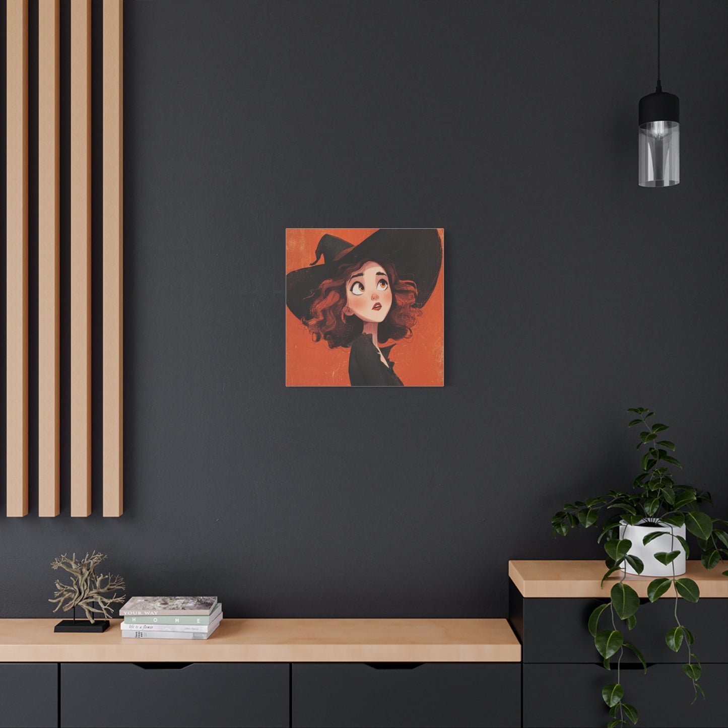 Whimsical Witch Canvas Print, Halloween Decor, Art for Home, Gift for Witches, Fall Wall Art, Magic Lover's Gift