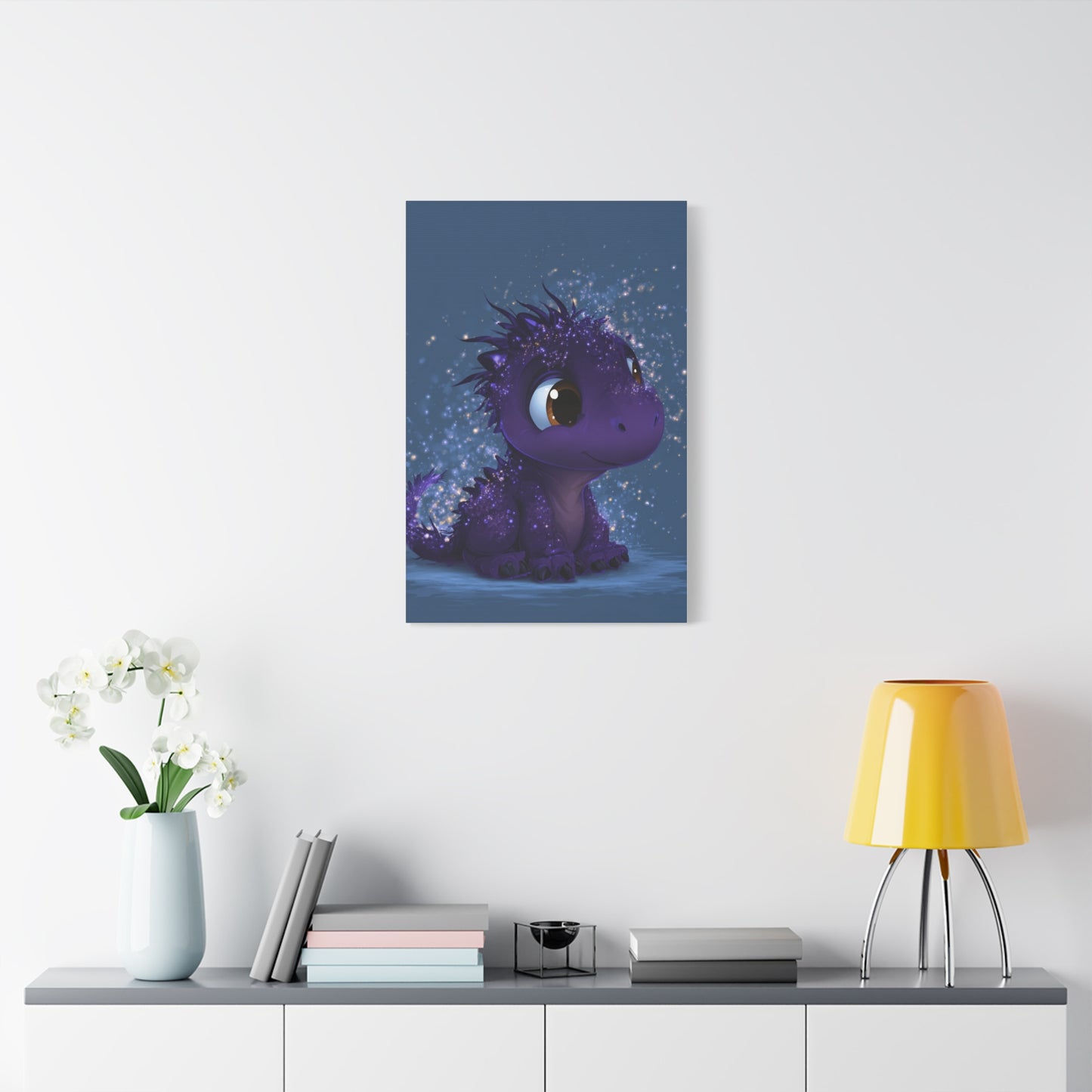 Whimsical Dragon Canvas Art, Cute Nursery Decor, Fantasy Wall Decor, Kids Room Art, Magical Home Gift, Birthday Gift