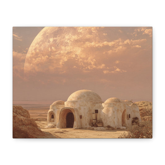 Stretched Canvas Art Print, Matte Wall Decor, Desert Landscape, Home Office Art, Gift for Art Lovers, Space Decor, Unique Wall Art