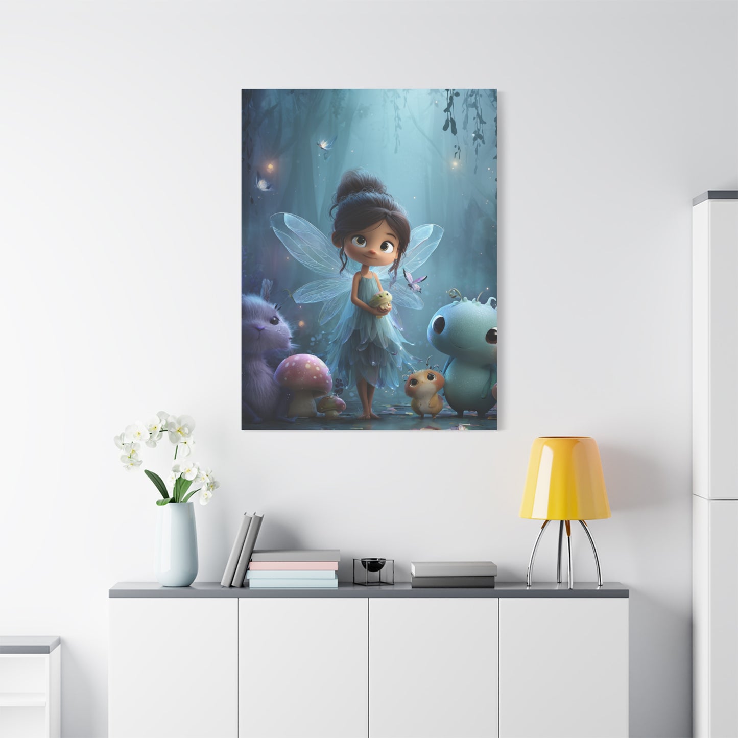Whimsical Fairy Canvas Art Print, Enchanted Decor for Kids' Rooms, Fantasy Wall Art, Magical Gift for Birthdays, Nursery Decoration