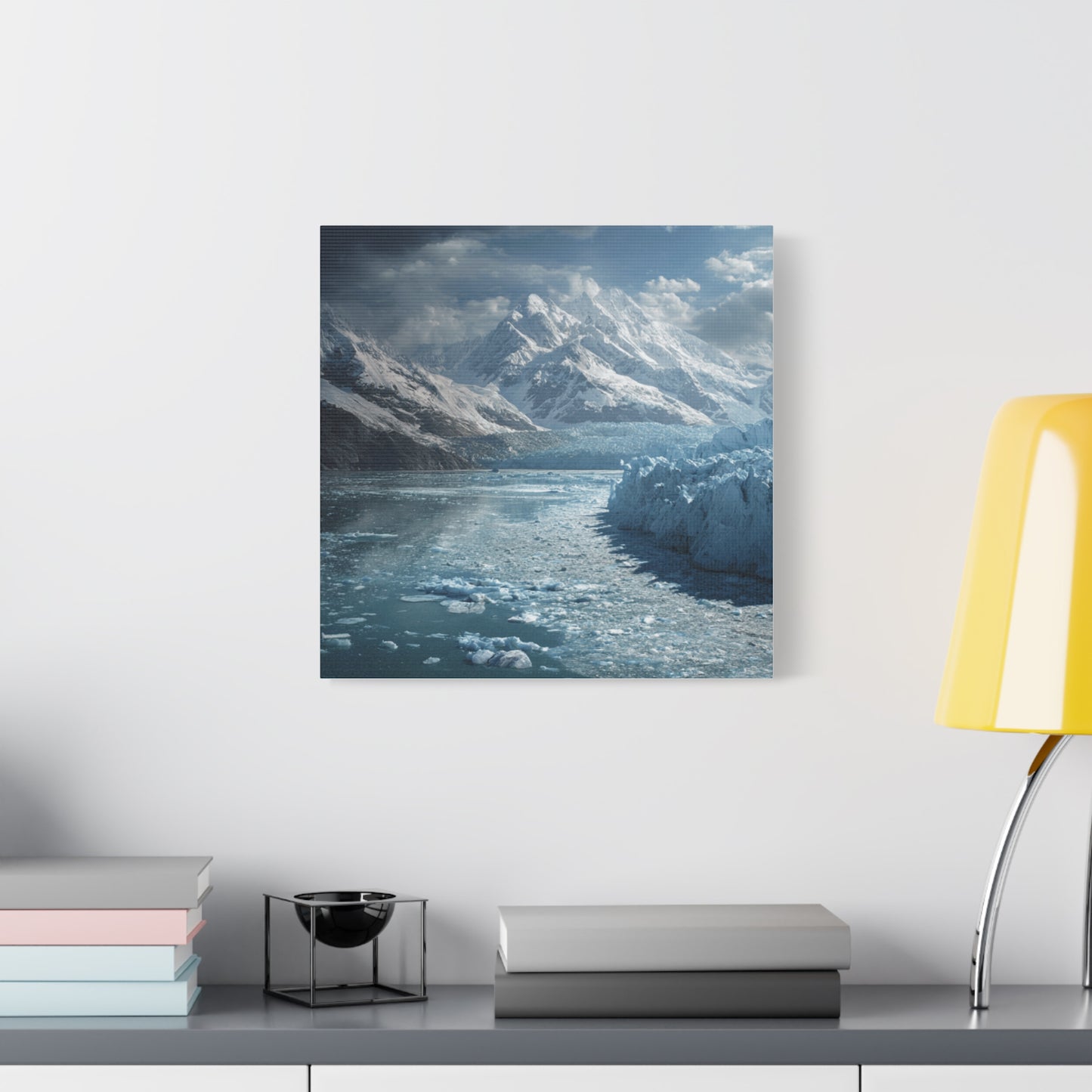 Stretched Canvas Art Print - Serene Glacier Landscape, Wall Decor, Nature Artwork, Gift for Nature Lovers, Home Décor, Winter Scene