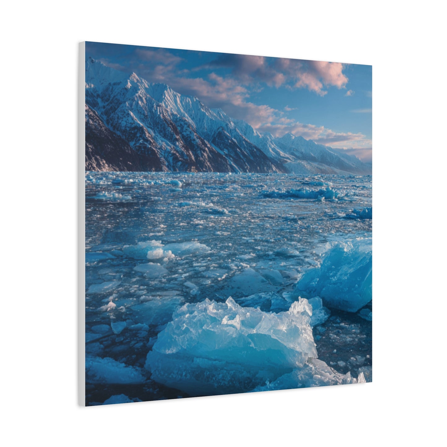 Serene Blue Glacier Canvas Wall Art, Landscape Decor, Home Serenity, Nature Prints for Living Room, Office, Gift Ideas