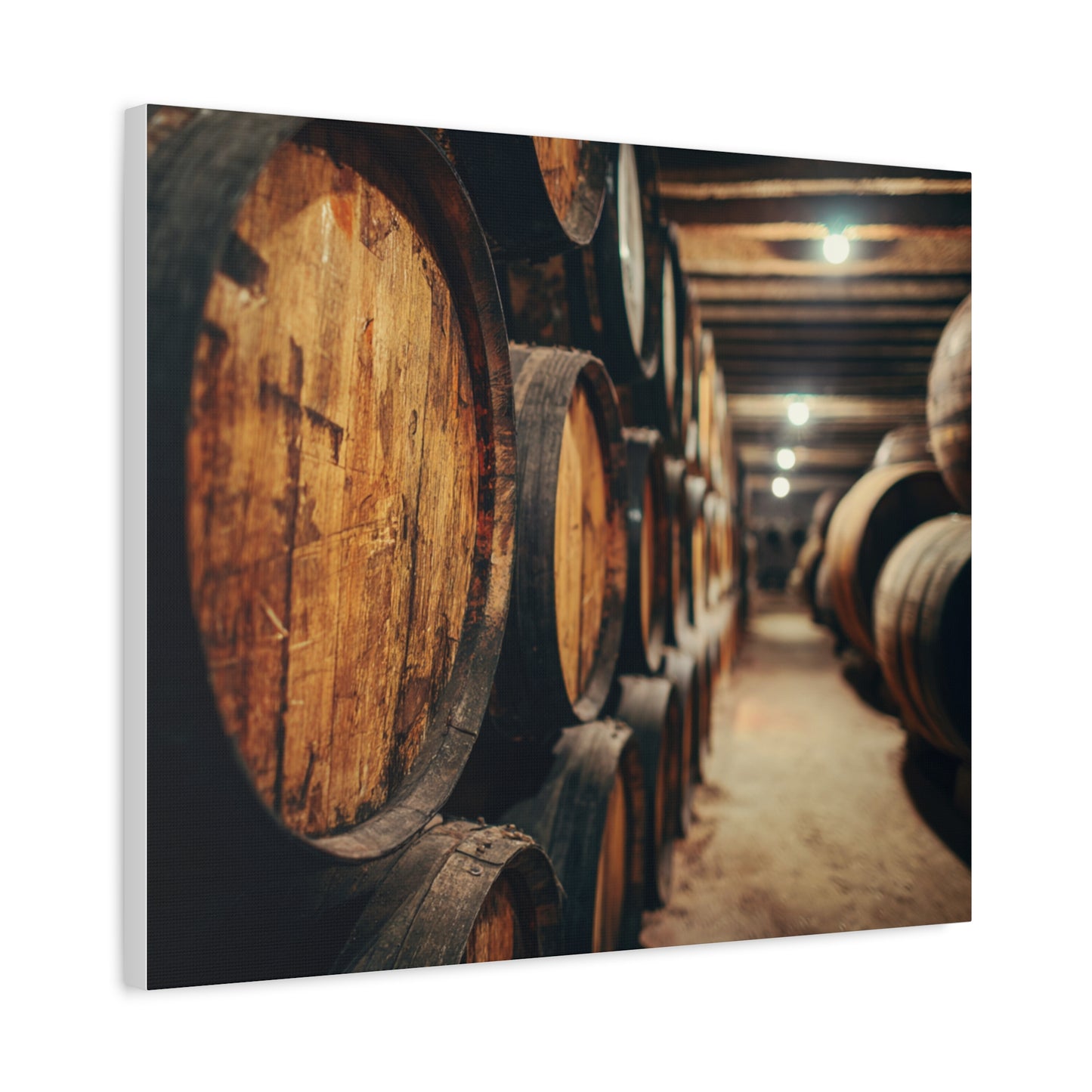 Rustic Wine Barrel Canvas Print