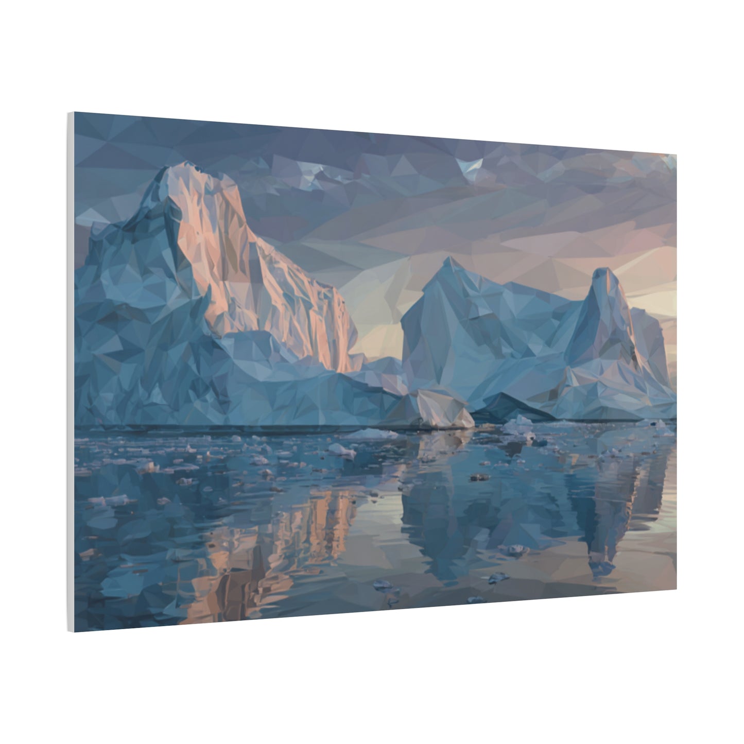 Stretched Canvas Art Print, Geometric Landscape Wall Decor, Minimalist Home Accent, Nature-Inspired Artwork, Unique Gift Idea