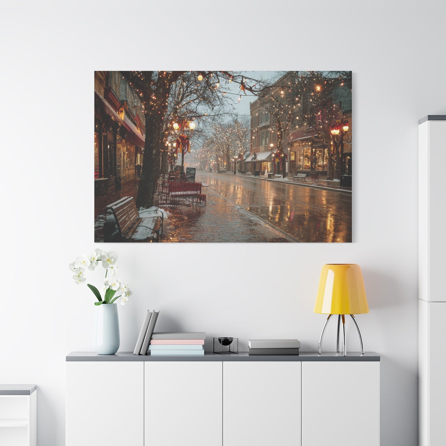 Cozy Winter Canvas Wall Art, Holiday Decor, Home Decoration, Gift for Her, Christmas Vibes, Seasonal Artwork
