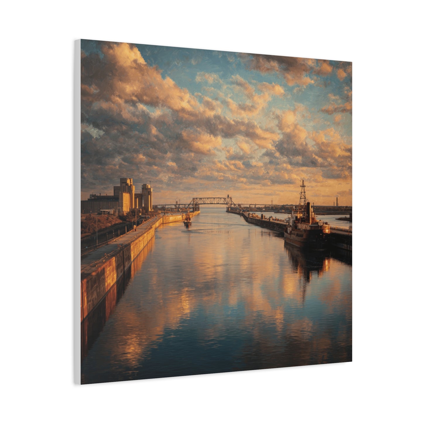 Stretched Canvas Wall Art, Serene River Reflection, Home Decor, Modern Aesthetic, Nature Photography, Gift Idea, Inspirational Decor