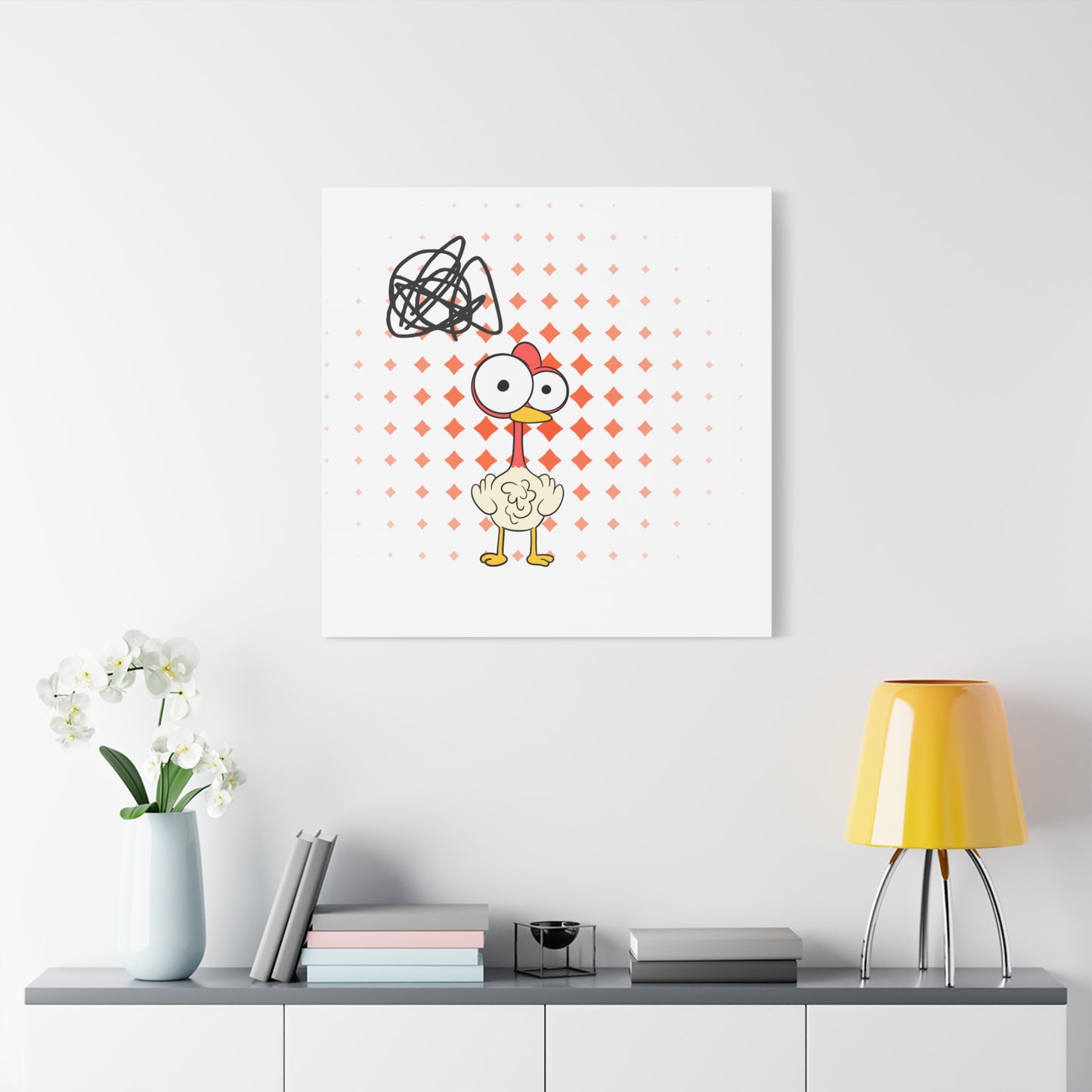 Whimsical Chicken Canvas Wall Art
