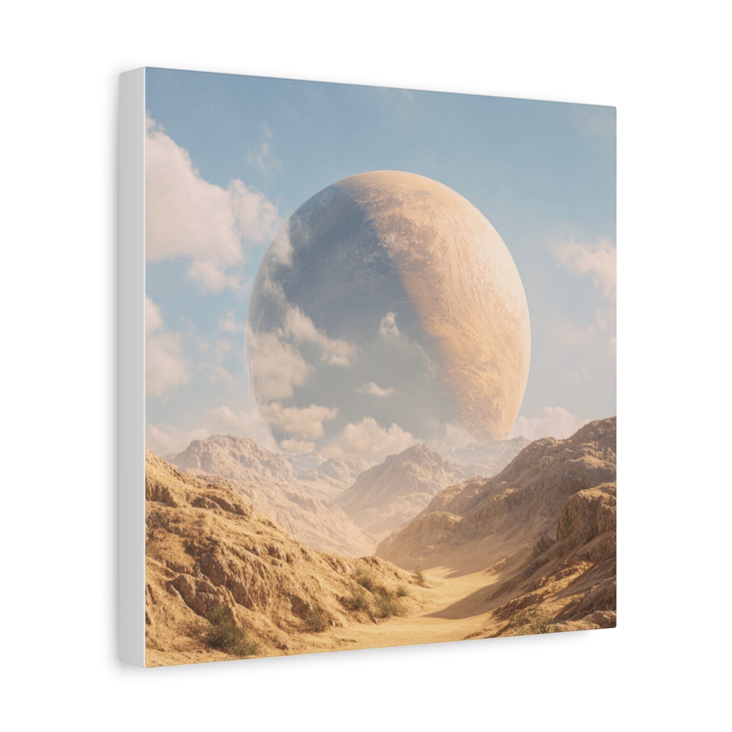 Stretched Canvas Wall Art - Dreamy Planet Landscape, Home Decor, Gallery Wall, Gift for Space Lovers, Nature Theme