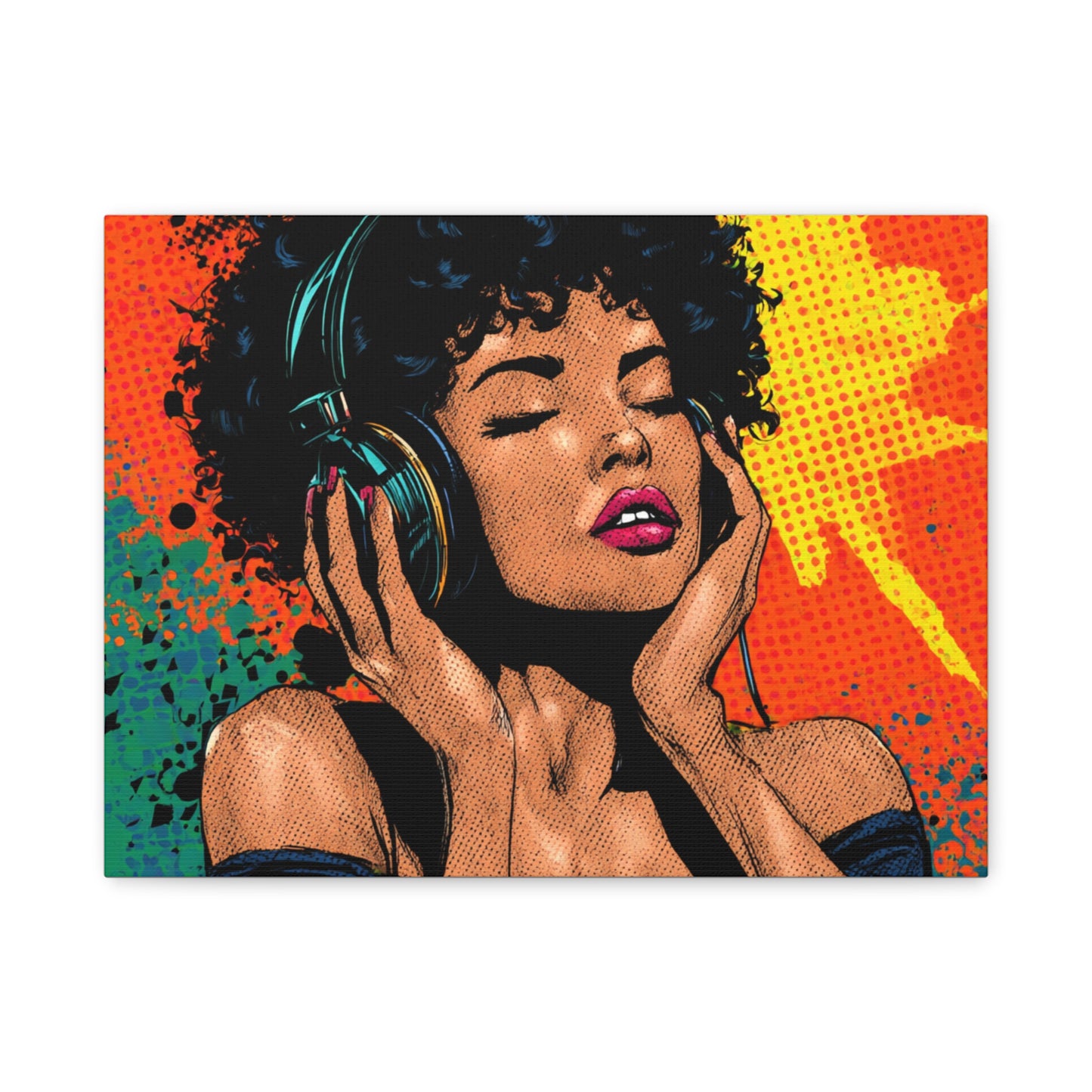 Vibrant Canvas Wall Art, Pop Art Painting, Music Lover