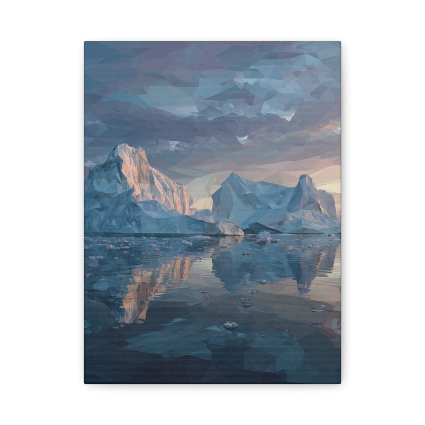 Stretched Canvas Art Print, Geometric Landscape Wall Decor, Minimalist Home Accent, Nature-Inspired Artwork, Unique Gift Idea