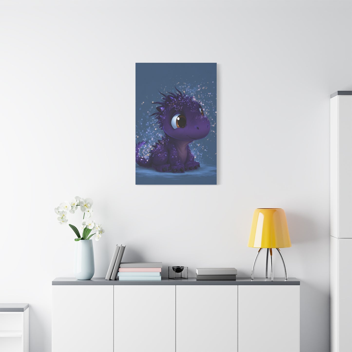 Whimsical Dragon Canvas Art, Cute Nursery Decor, Fantasy Wall Decor, Kids Room Art, Magical Home Gift, Birthday Gift
