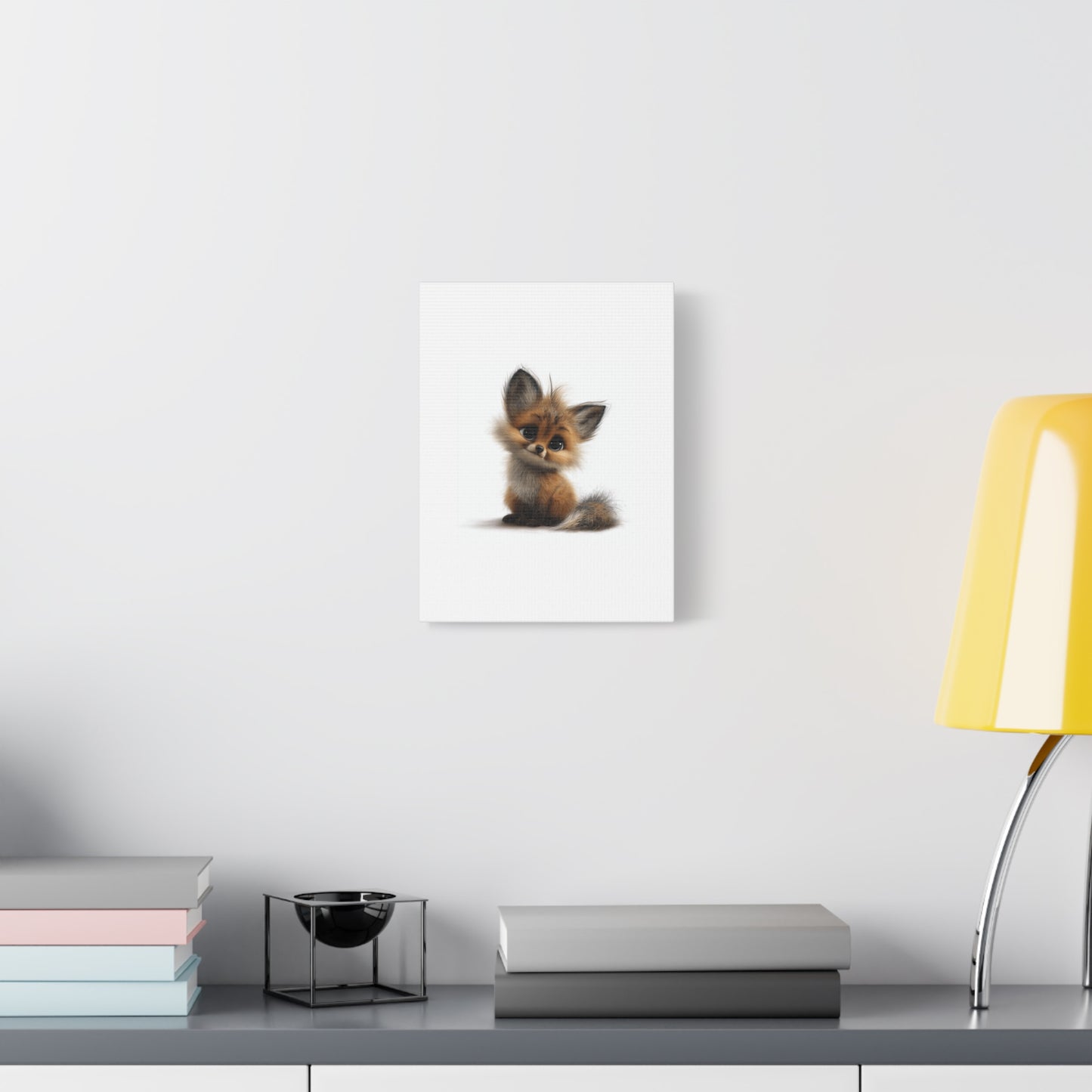 Adorable Fox Canvas Art Print, Cute Nursery Wall Decor, Baby Shower Gift, Animal Lover Home Decor, Kids Room Decoration