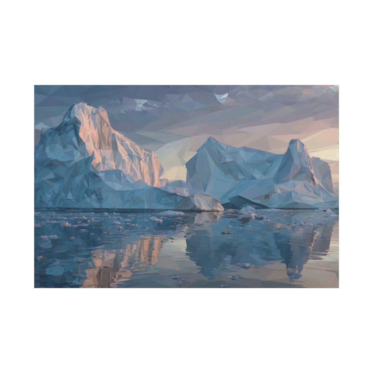 Stretched Canvas Art Print, Geometric Landscape Wall Decor, Minimalist Home Accent, Nature-Inspired Artwork, Unique Gift Idea