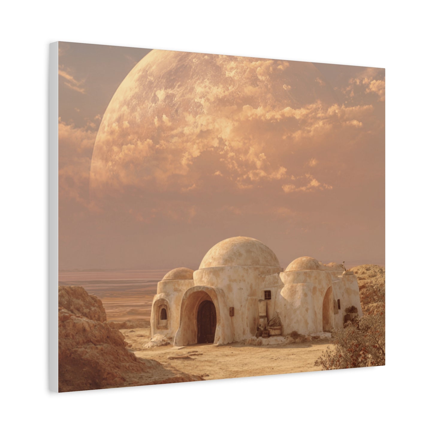 Stretched Canvas Art Print, Matte Wall Decor, Desert Landscape, Home Office Art, Gift for Art Lovers, Space Decor, Unique Wall Art
