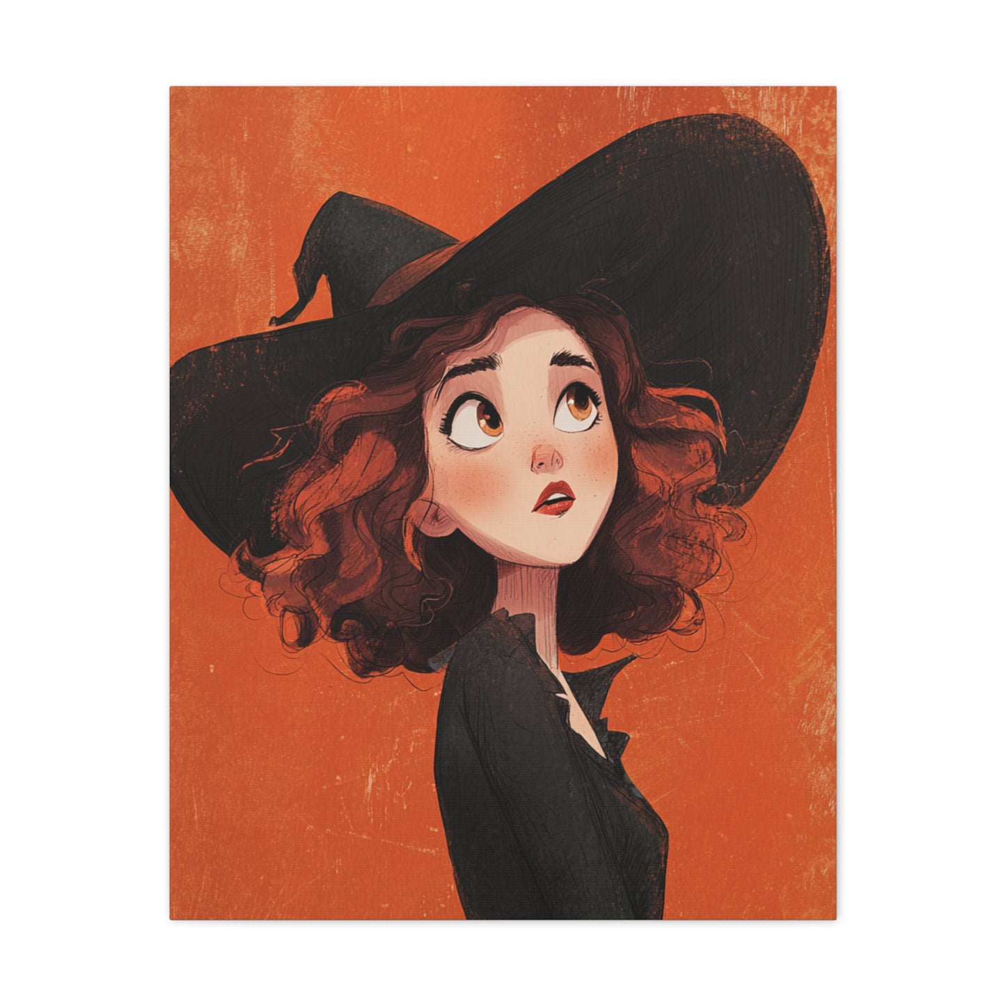 Whimsical Witch Canvas Print, Halloween Decor, Art for Home, Gift for Witches, Fall Wall Art, Magic Lover's Gift