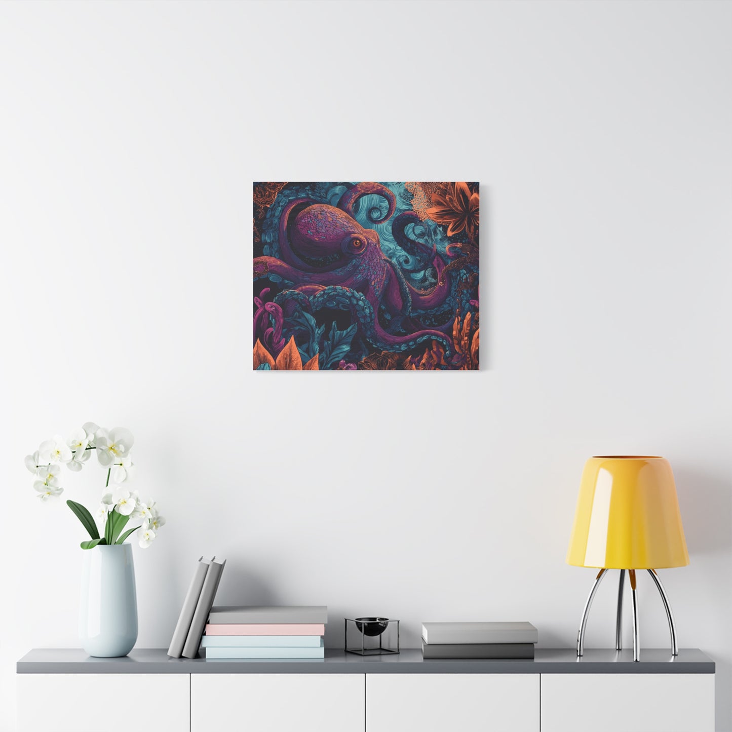 Canvas Wall Art - Colorful Pop Art Style Octopus