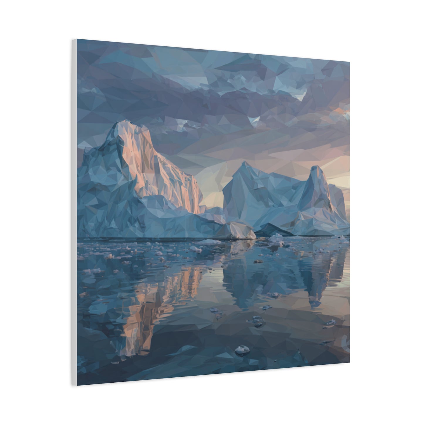 Stretched Canvas Art Print, Geometric Landscape Wall Decor, Minimalist Home Accent, Nature-Inspired Artwork, Unique Gift Idea