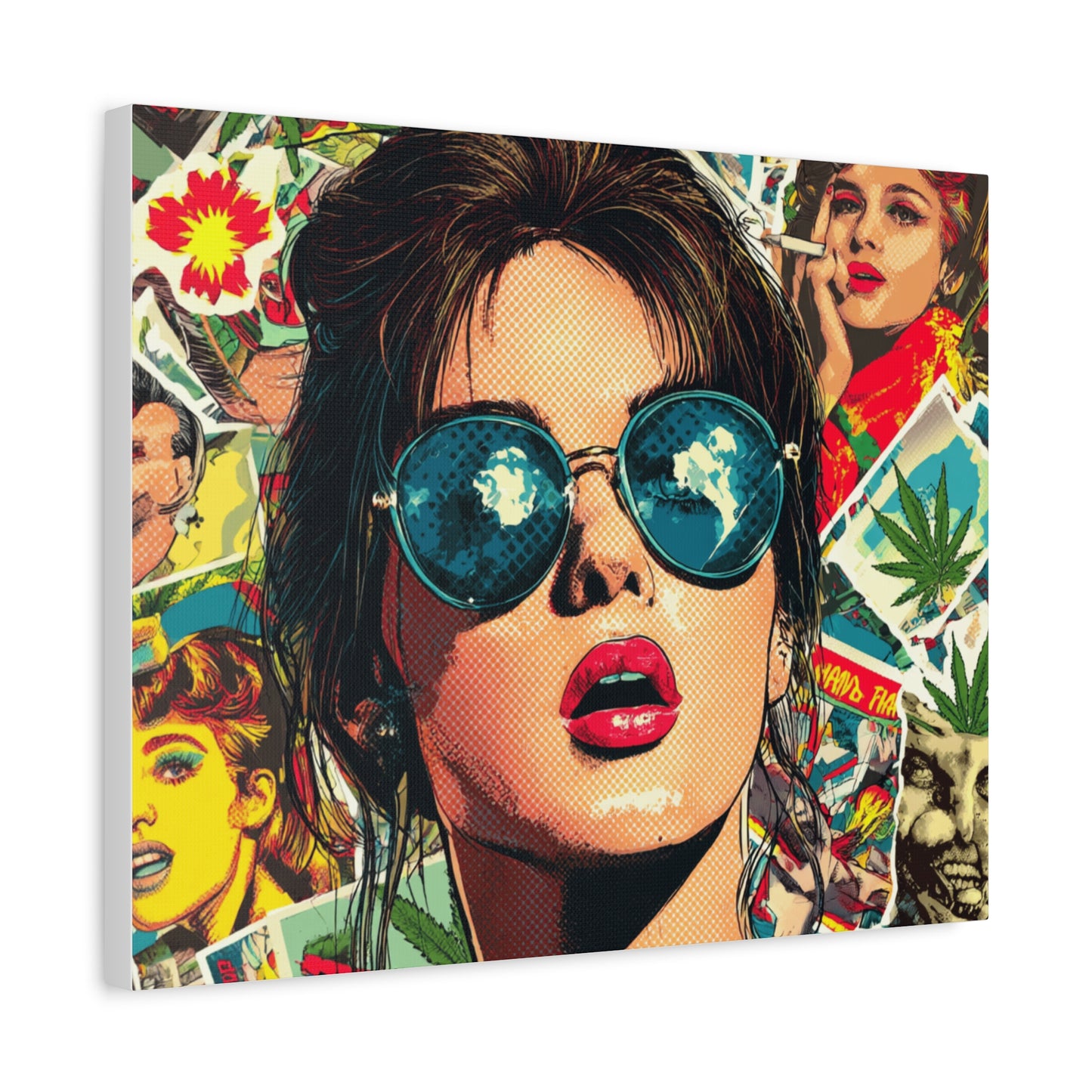 Canvas Art Print: Pop Art Woman 420 Colorful Vivid