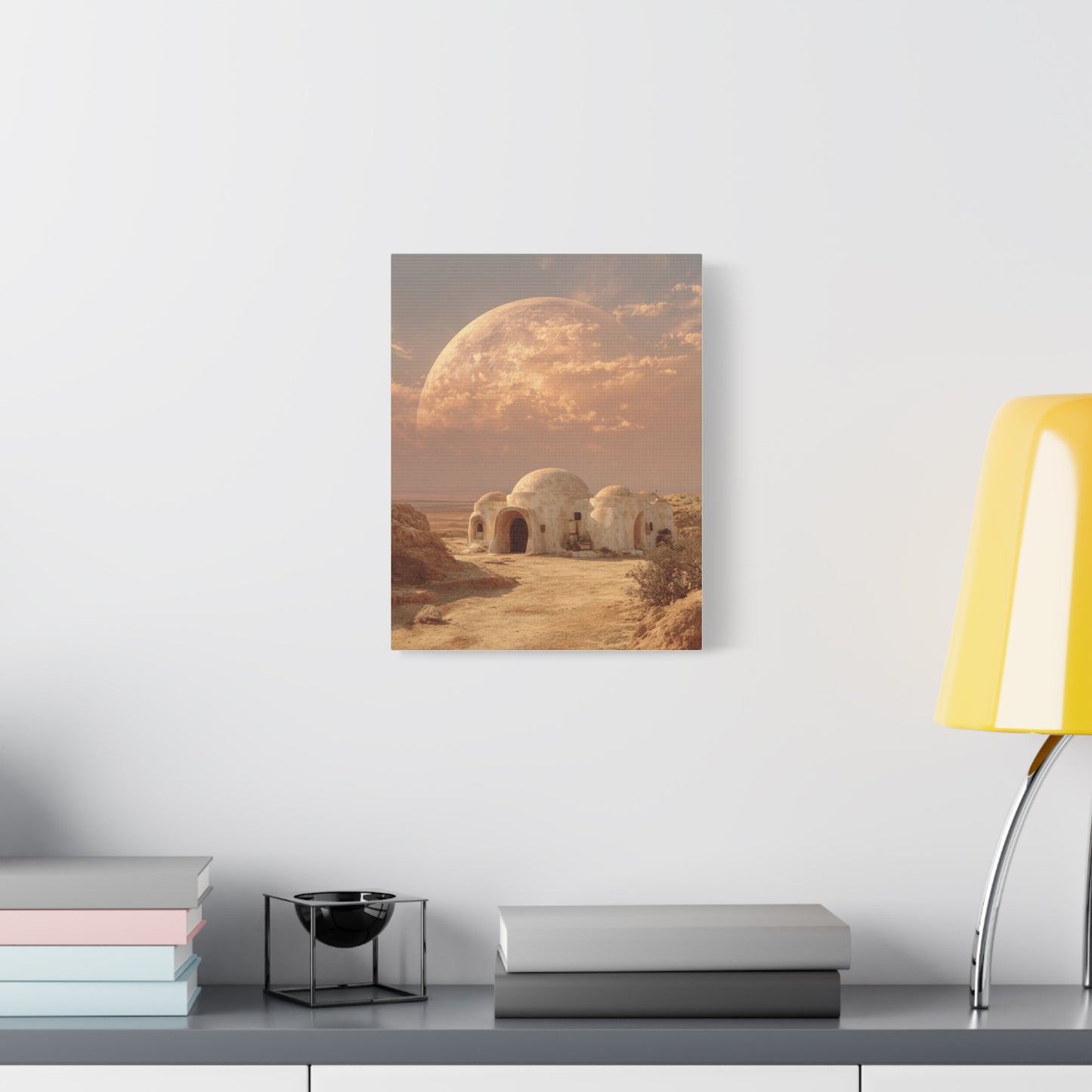 Stretched Canvas Art Print, Matte Wall Decor, Desert Landscape, Home Office Art, Gift for Art Lovers, Space Decor, Unique Wall Art