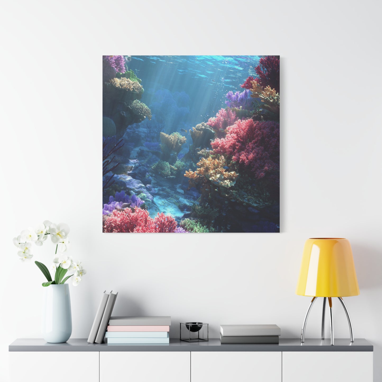 Vibrant Coral Reef Canvas Art, Underwater Decor, Ocean Wall Art, Beach House Decor, Gift for Ocean Lovers
